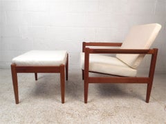 Dänischer moderner Loungesessel und Ottomane von Bernstorffsminde Møbelfabrik