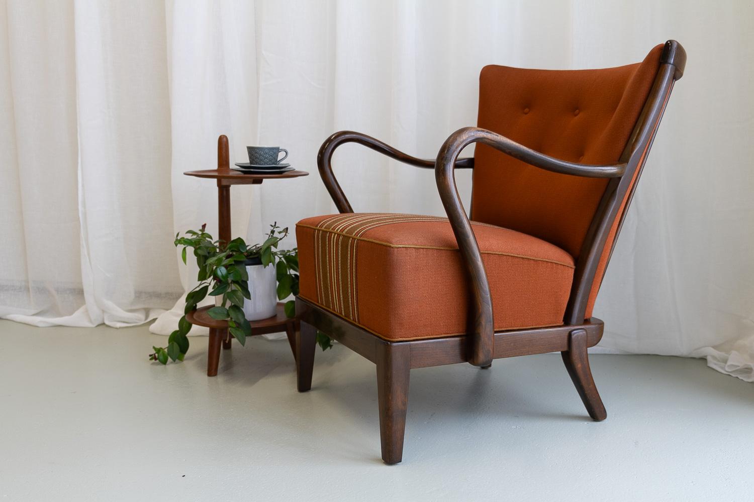 Mid-Century Modern Danish Modern Lounge Chair by Alfred Christensen for Slagelse Møbelværk, 1940s.