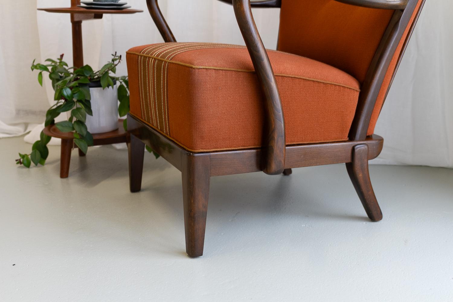 Danish Modern Lounge Chair by Alfred Christensen for Slagelse Møbelværk, 1940s. In Good Condition In Asaa, DK