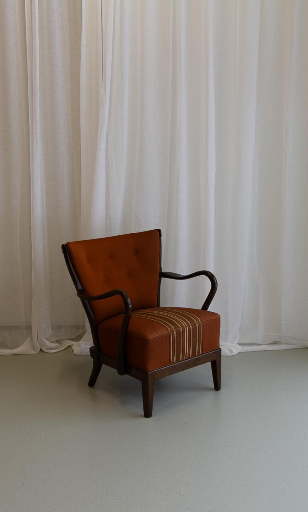 Mid-20th Century Danish Modern Lounge Chair by Alfred Christensen for Slagelse Møbelværk, 1940s.