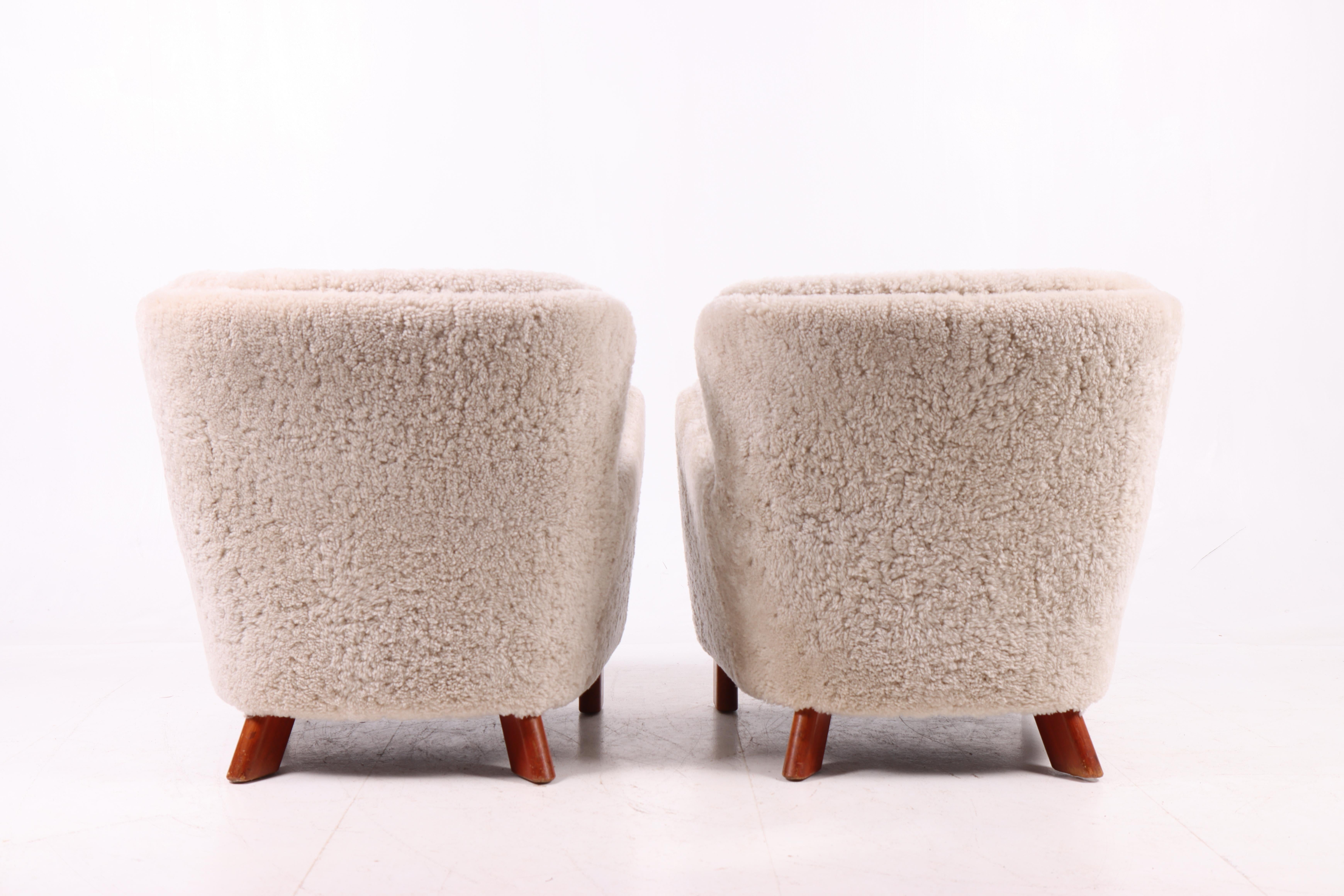 Fauteuil de salon danois moderne de Fritz Hansen modèle 1669, années 1940 Bon état - En vente à Lejre, DK