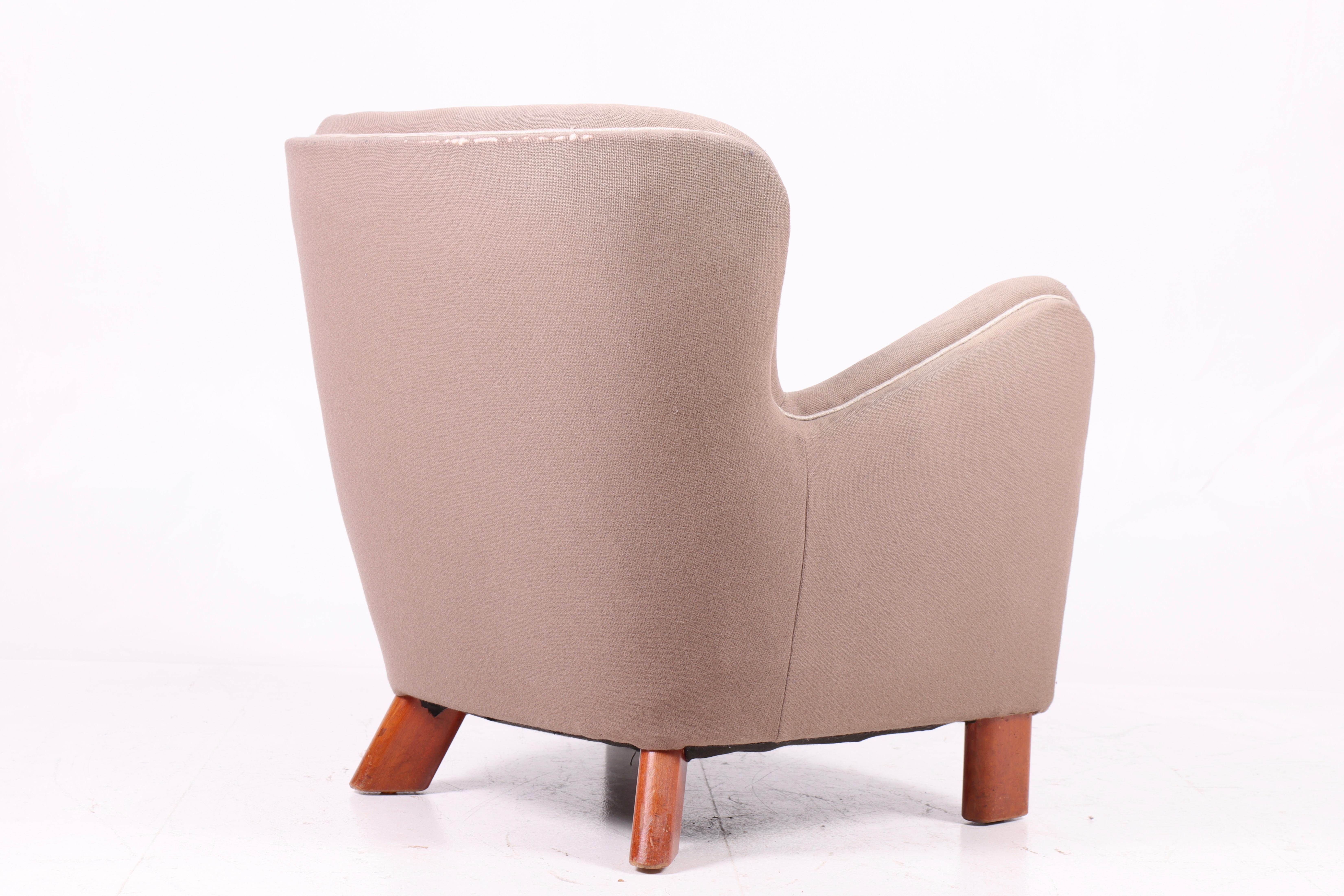 Silla de salón moderna danesa de Fritz Hansen Modelo 1669, década de 1940 Tela en venta