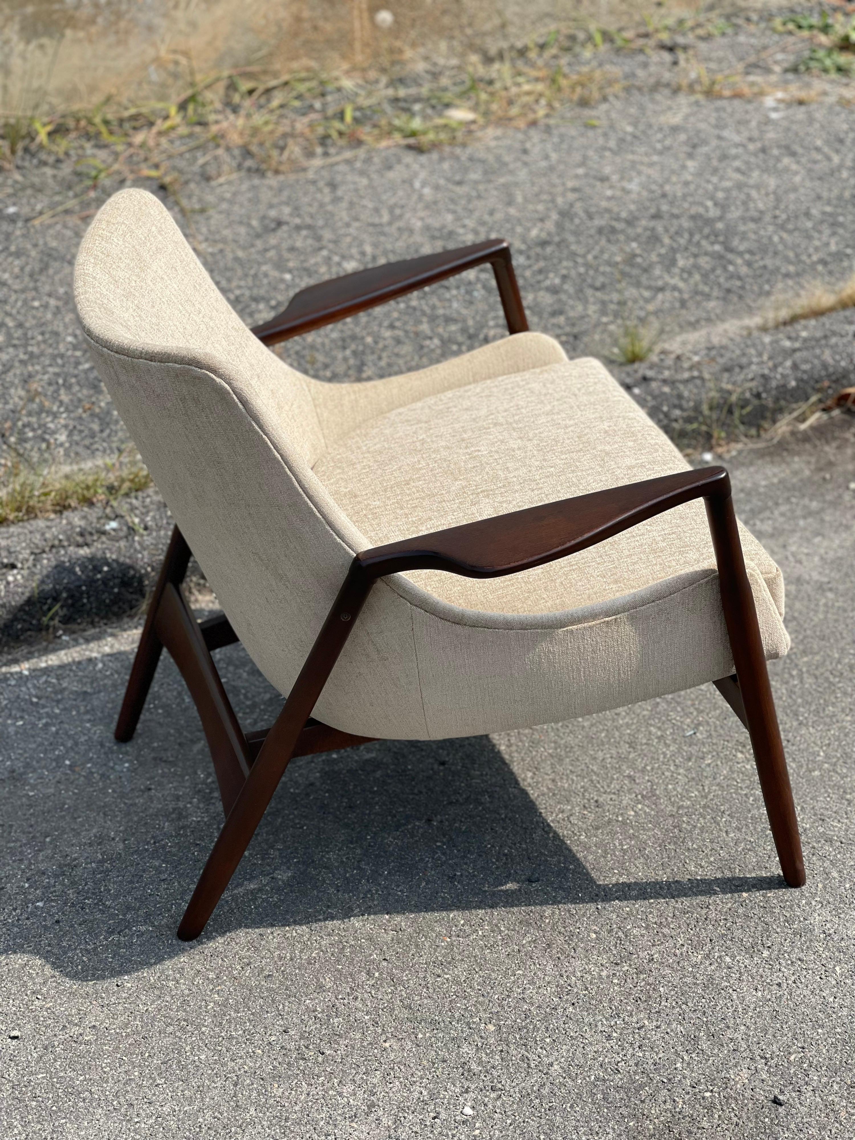 Brass Danish Modern Lounge Chair by Kofod-Larsen for Selig