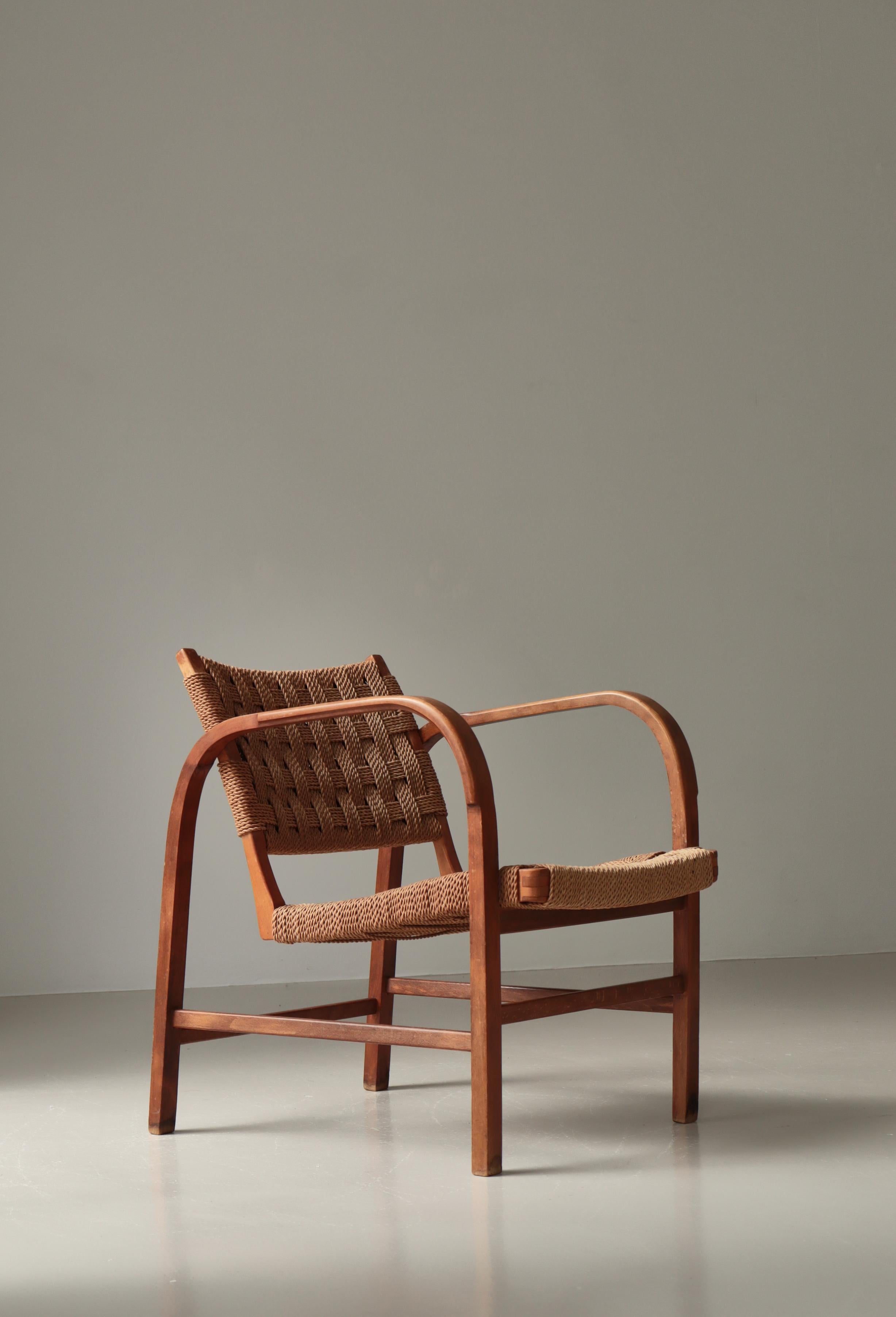 Danish Modern Lounge Chair by Magnus Stephensen, Fritz Hansen, 1930s en vente 6