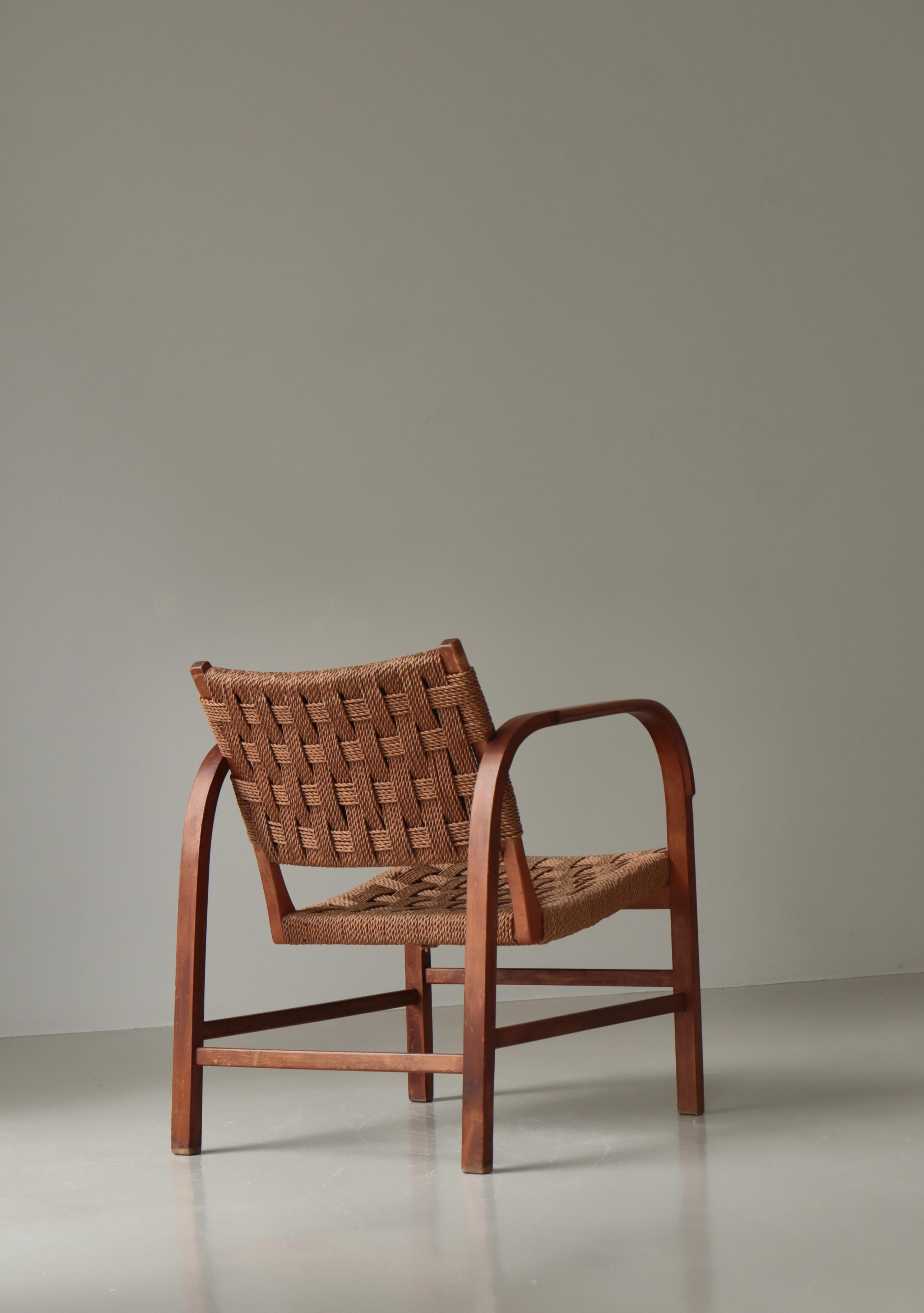 Danish Modern Lounge Chair by Magnus Stephensen, Fritz Hansen, 1930s en vente 9