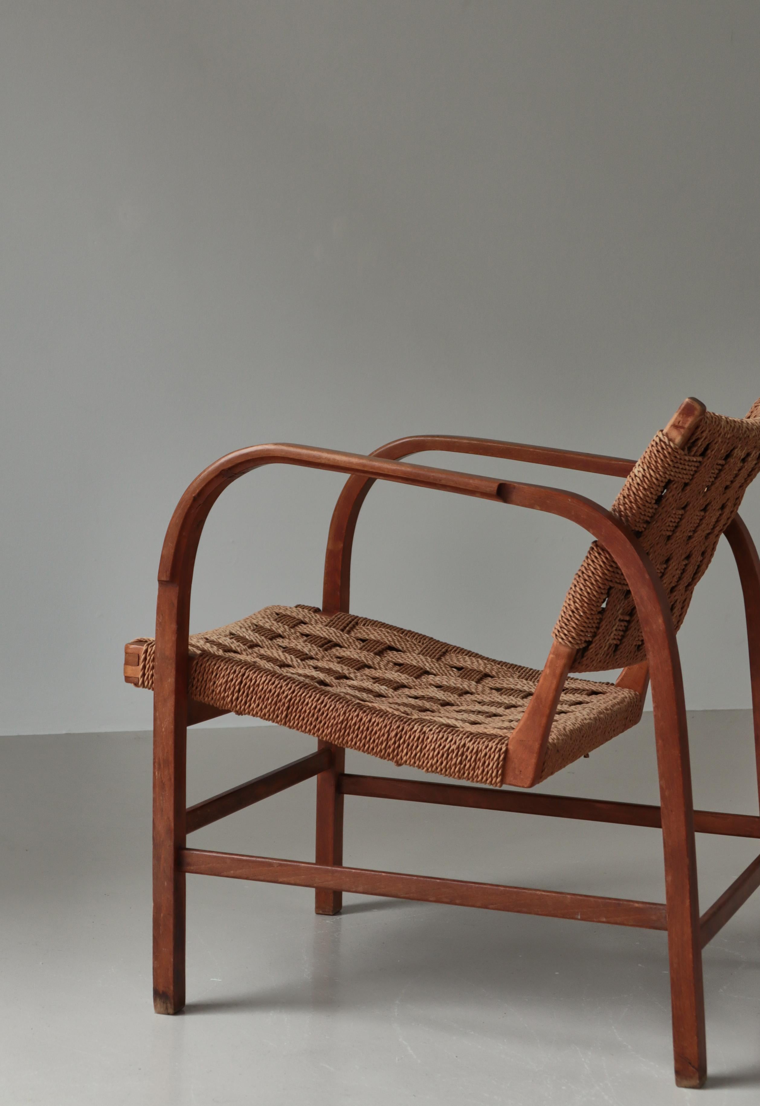 Danish Modern Lounge Chair by Magnus Stephensen, Fritz Hansen, 1930s en vente 11
