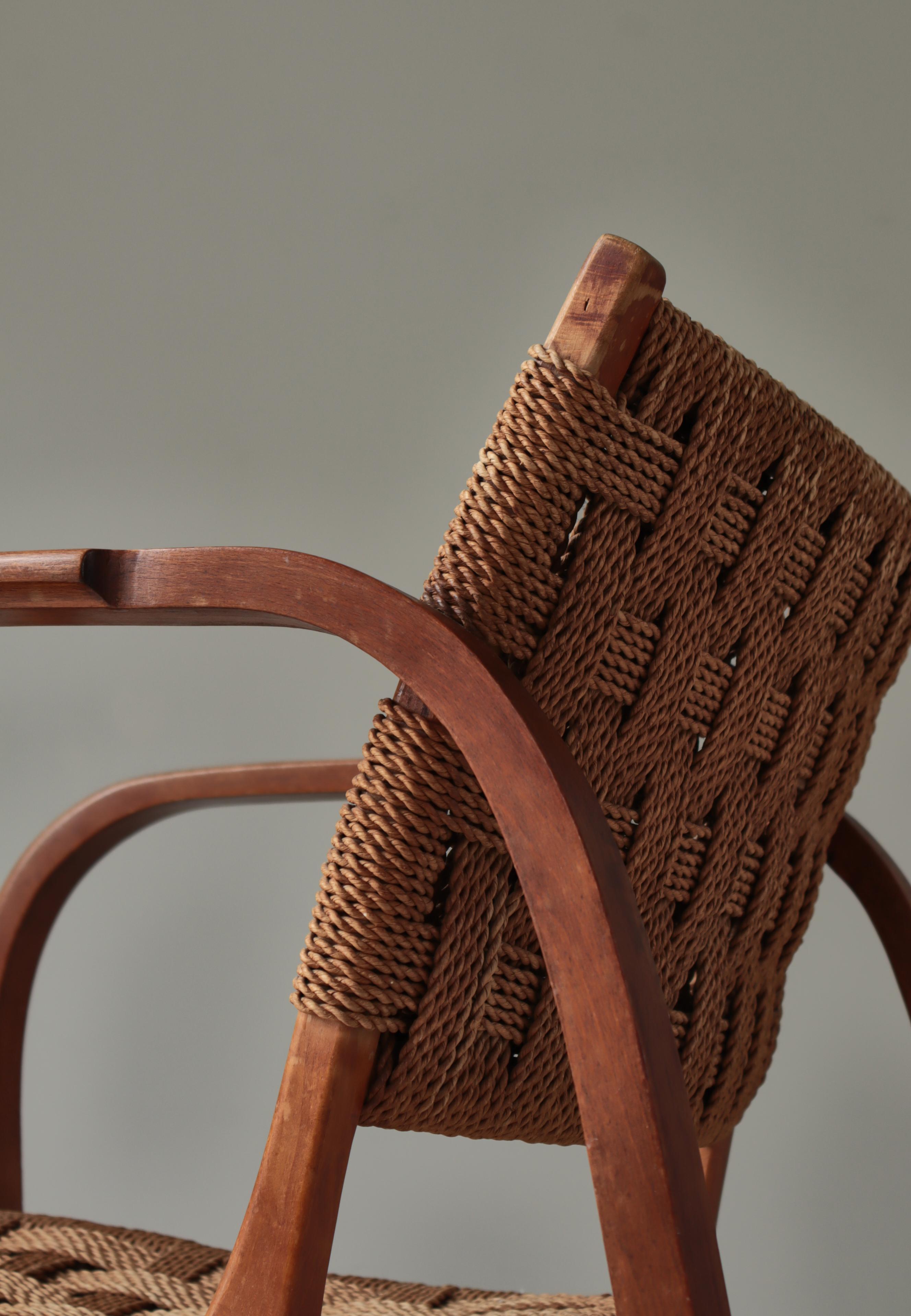 Danish Modern Lounge Chair by Magnus Stephensen, Fritz Hansen, 1930s en vente 12