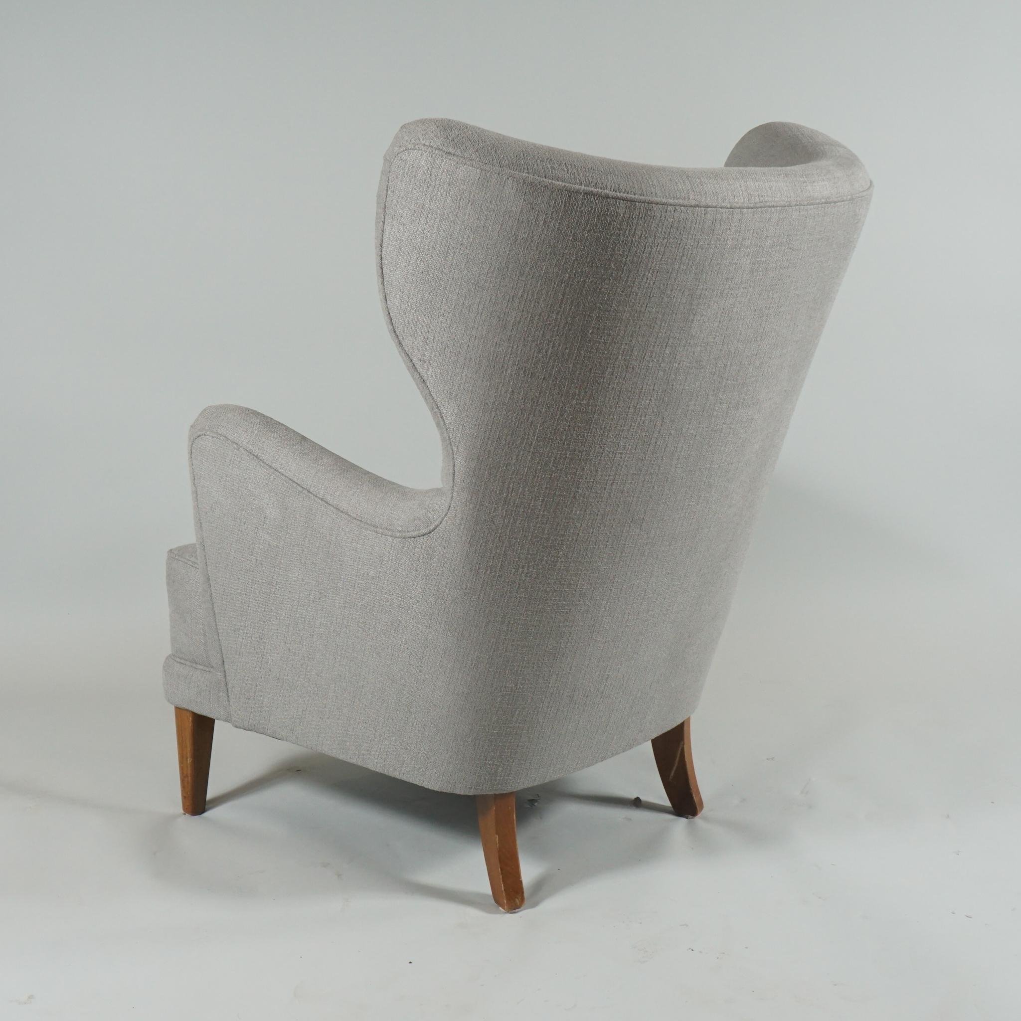 Carved Danish Modern Lounge Chair