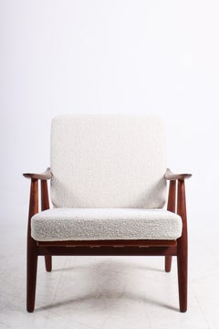Danish Modern Lounge Chair in Teak and Cane by Hans Wegner by GETAMA, 1950