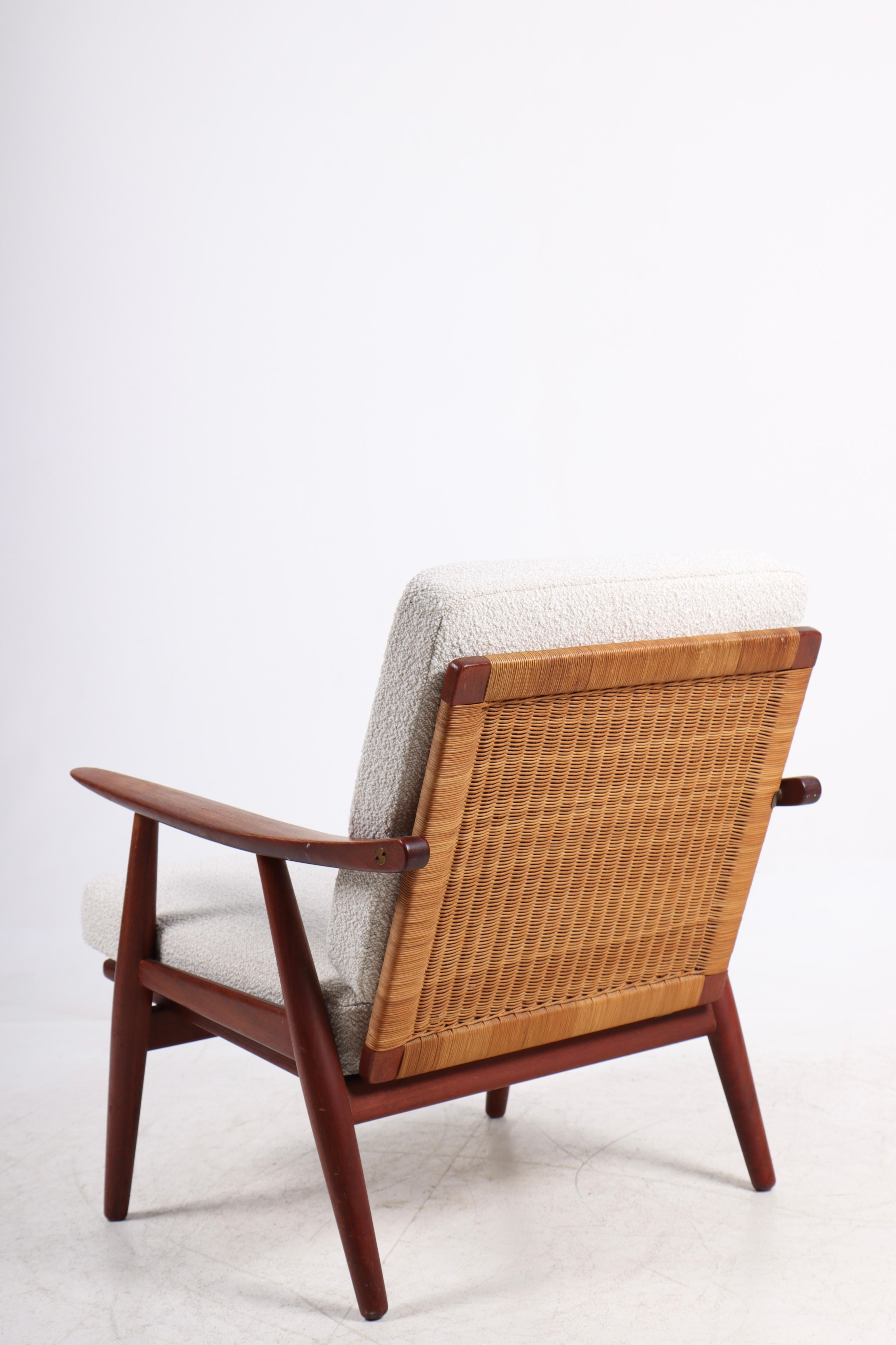 Danish Modern Lounge Chair in Teak and Cane by Hans Wegner by GETAMA, 1950 1