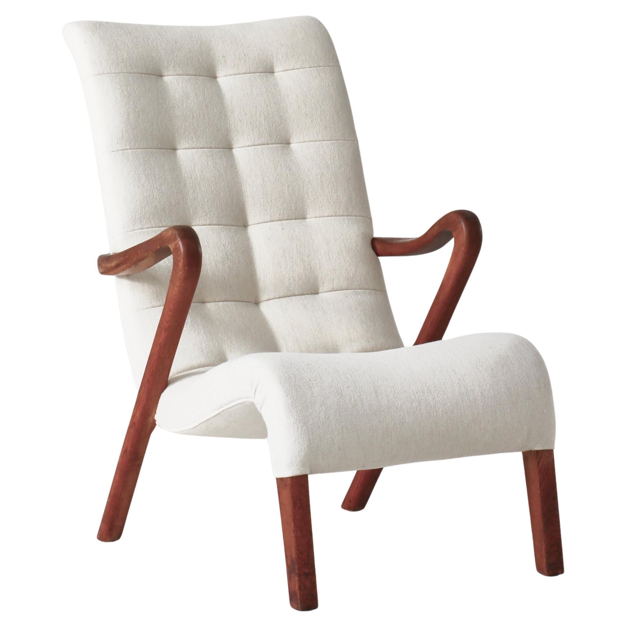 Danish Modern Lounge Chair "Model No.56" by Slagelse Møbelværk, 1940s For Sale