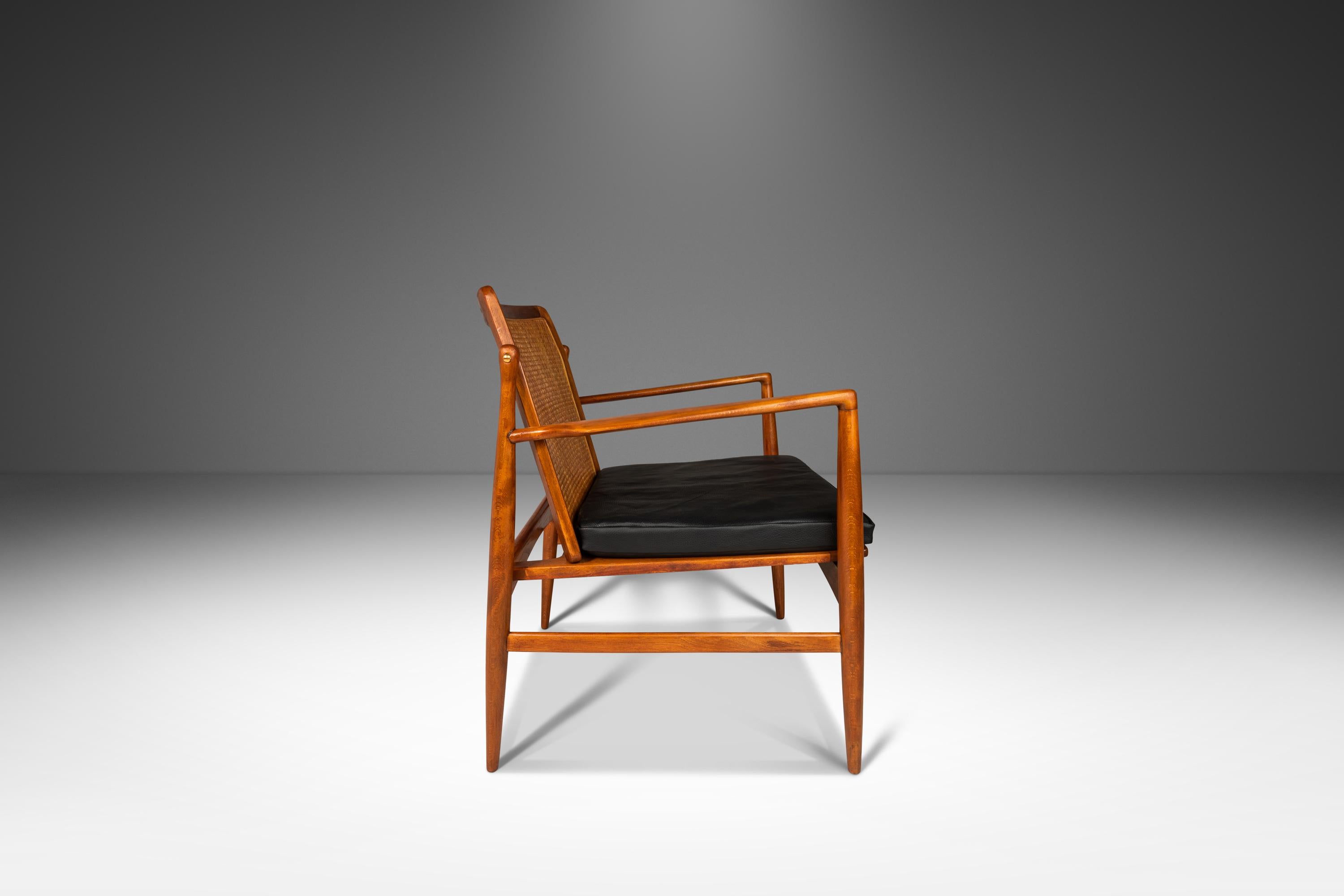 Danish Modern Lounge Chair w/ Cane Back by Ib Kofod Larsen for Selig, c. 1960's 5