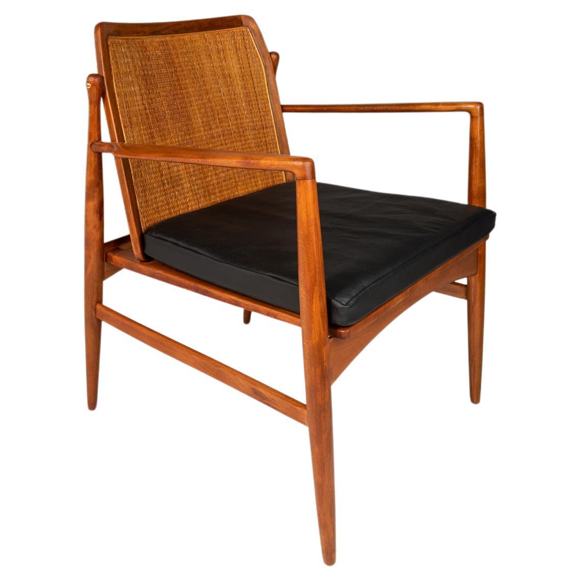 Danish Modern Lounge Chair w/ Cane Back by Ib Kofod Larsen for Selig, c. 1960's