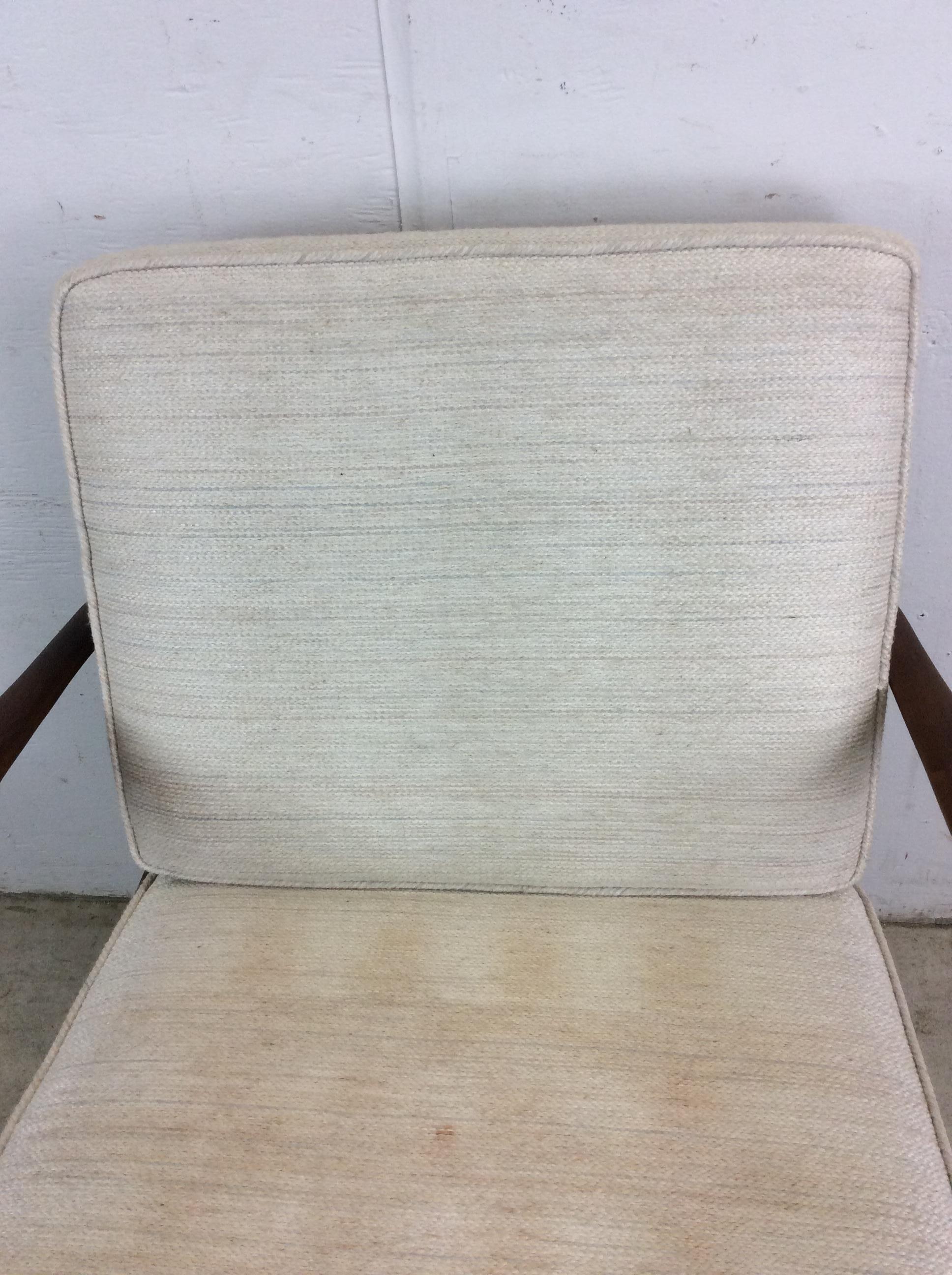 Tissu d'ameublement Chaise longue moderne danoise avec structure en teck massif en vente