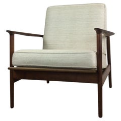 Chaise longue moderne danoise avec structure en teck massif