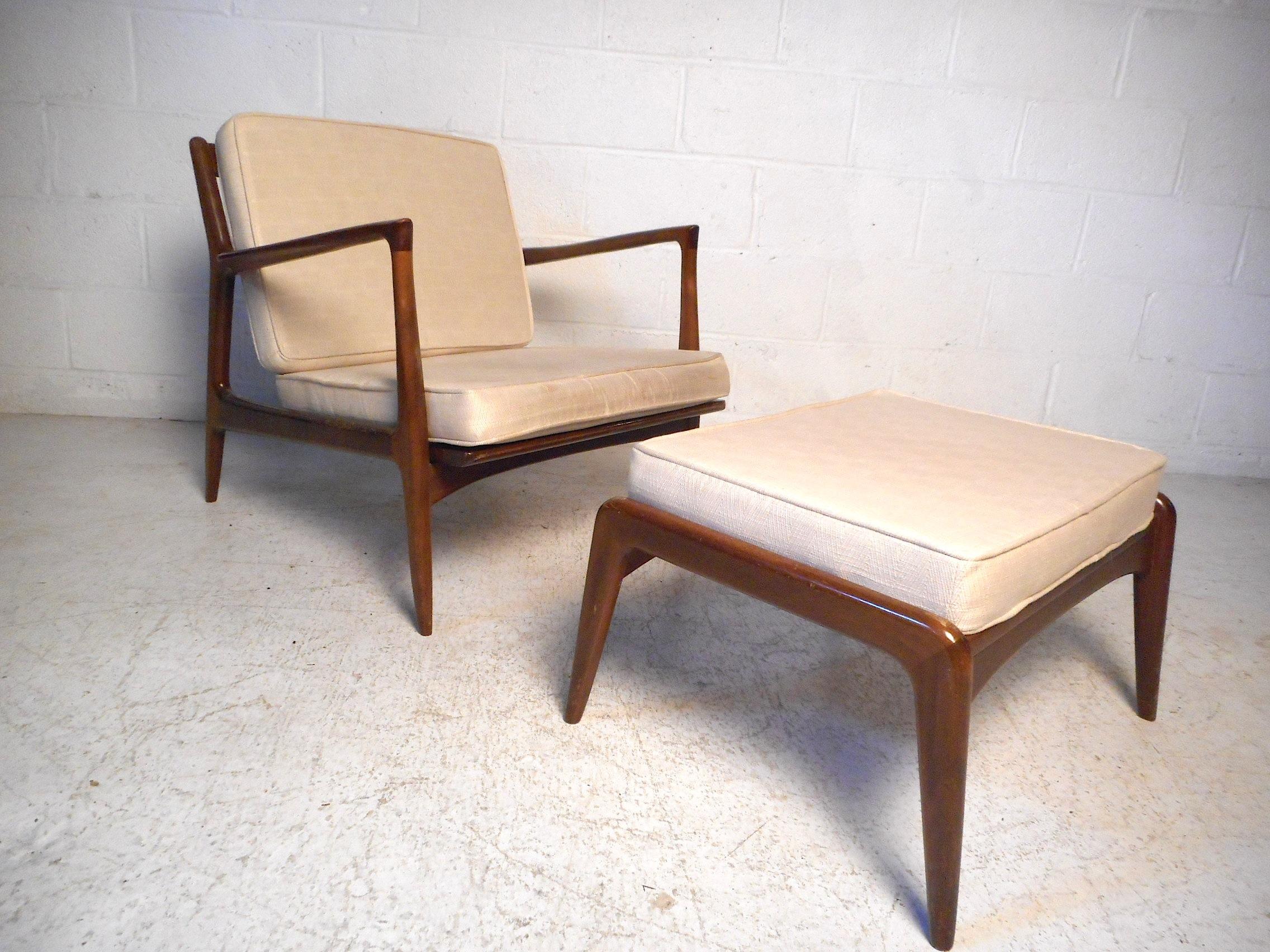 Danish Modern Lounge Chairs and Ottoman by Kofod-Larsen 2