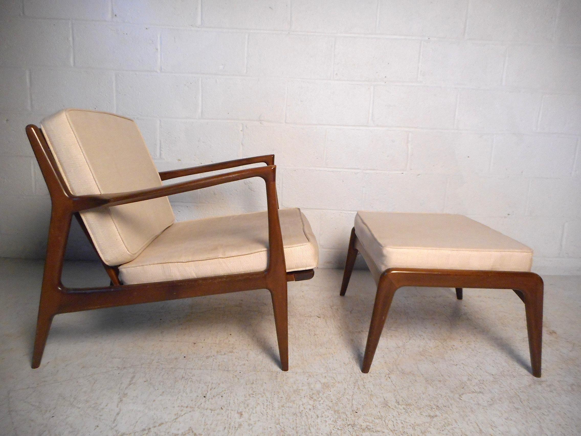 Danish Modern Lounge Chairs and Ottoman by Kofod-Larsen 3