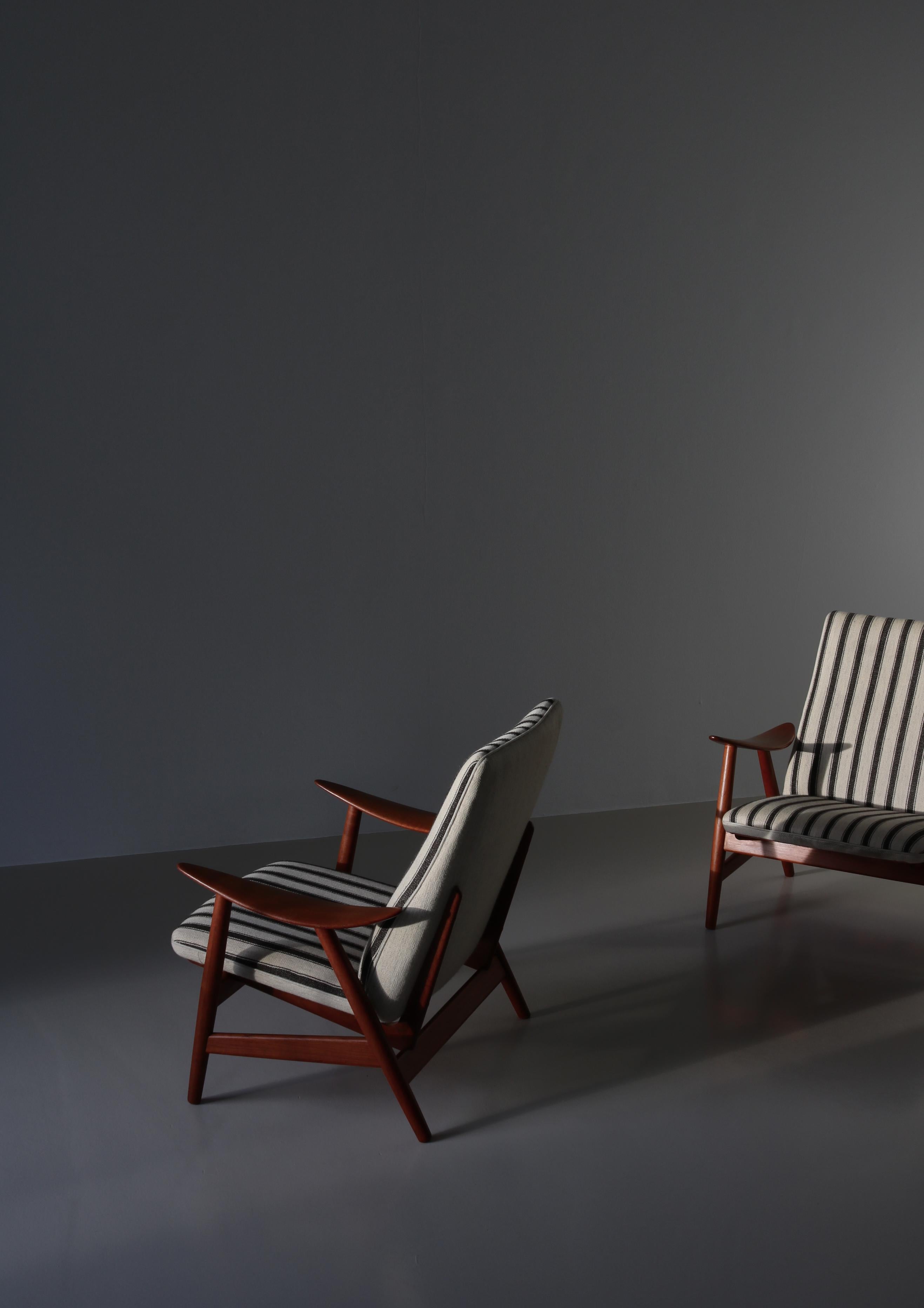 Rare pair of early Danish Modern lounge chairs 