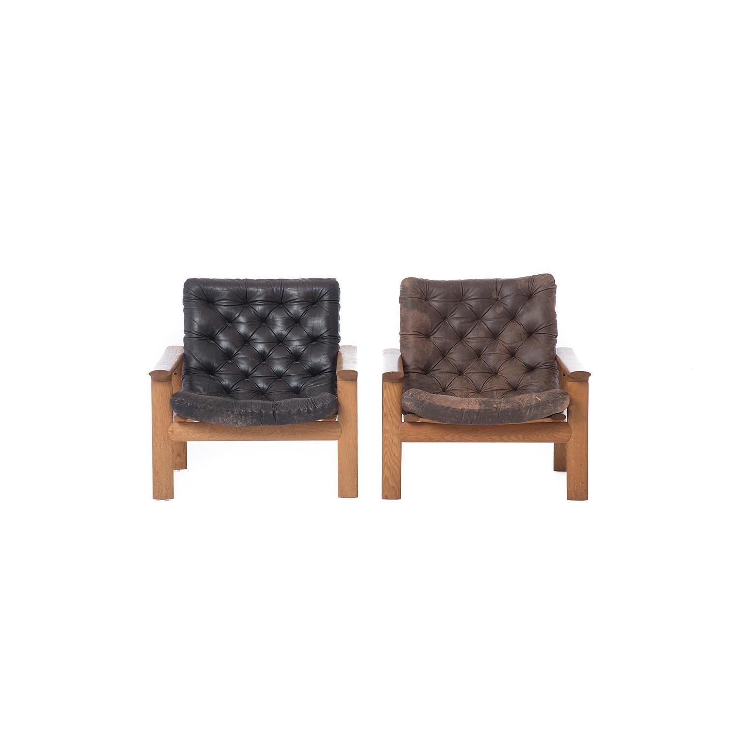 Leather Danish Modern Lounge Chairs