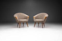 Danish Modern Lounge Chairs with Wooden Accents, Denmark ca 1950s