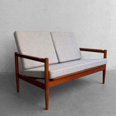 Danish Modern Loveseat Sette by Borge Jensen