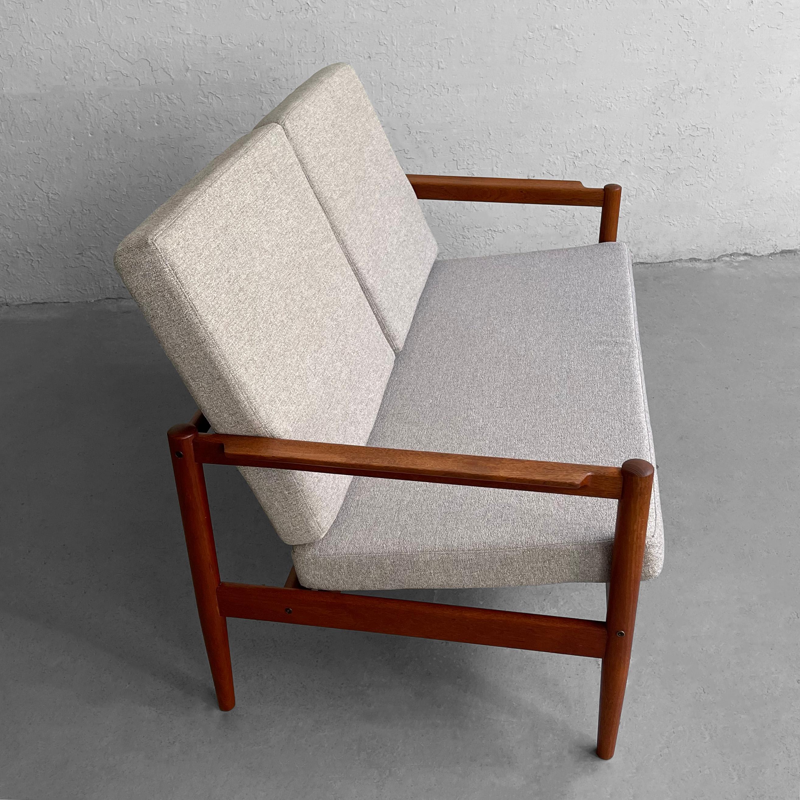 Fabric Danish Modern Loveseat Sette by Borge Jensen