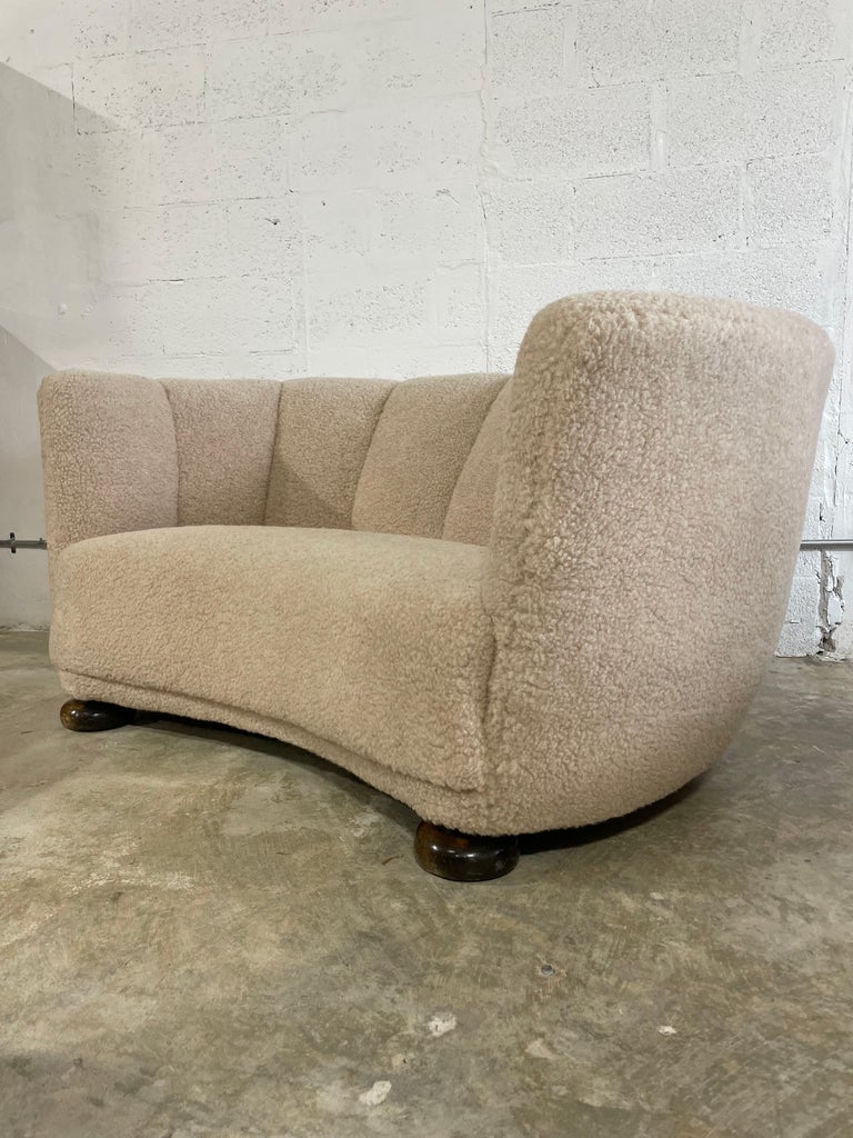 Danish Modern Banana Loveseat Sofa For Sale at 1stDibs