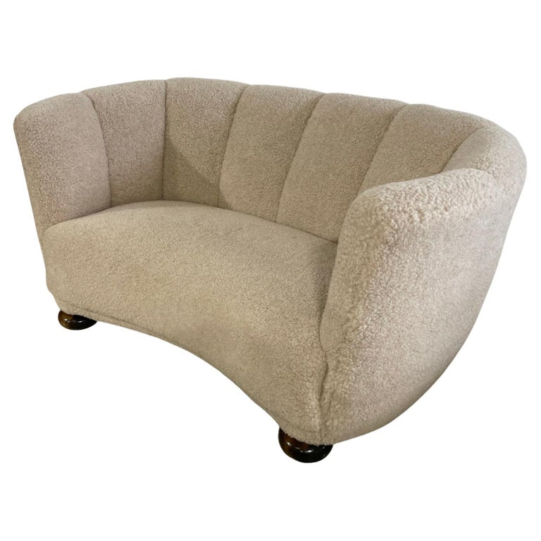 Danish Modern Banana Loveseat Sofa For Sale at 1stDibs