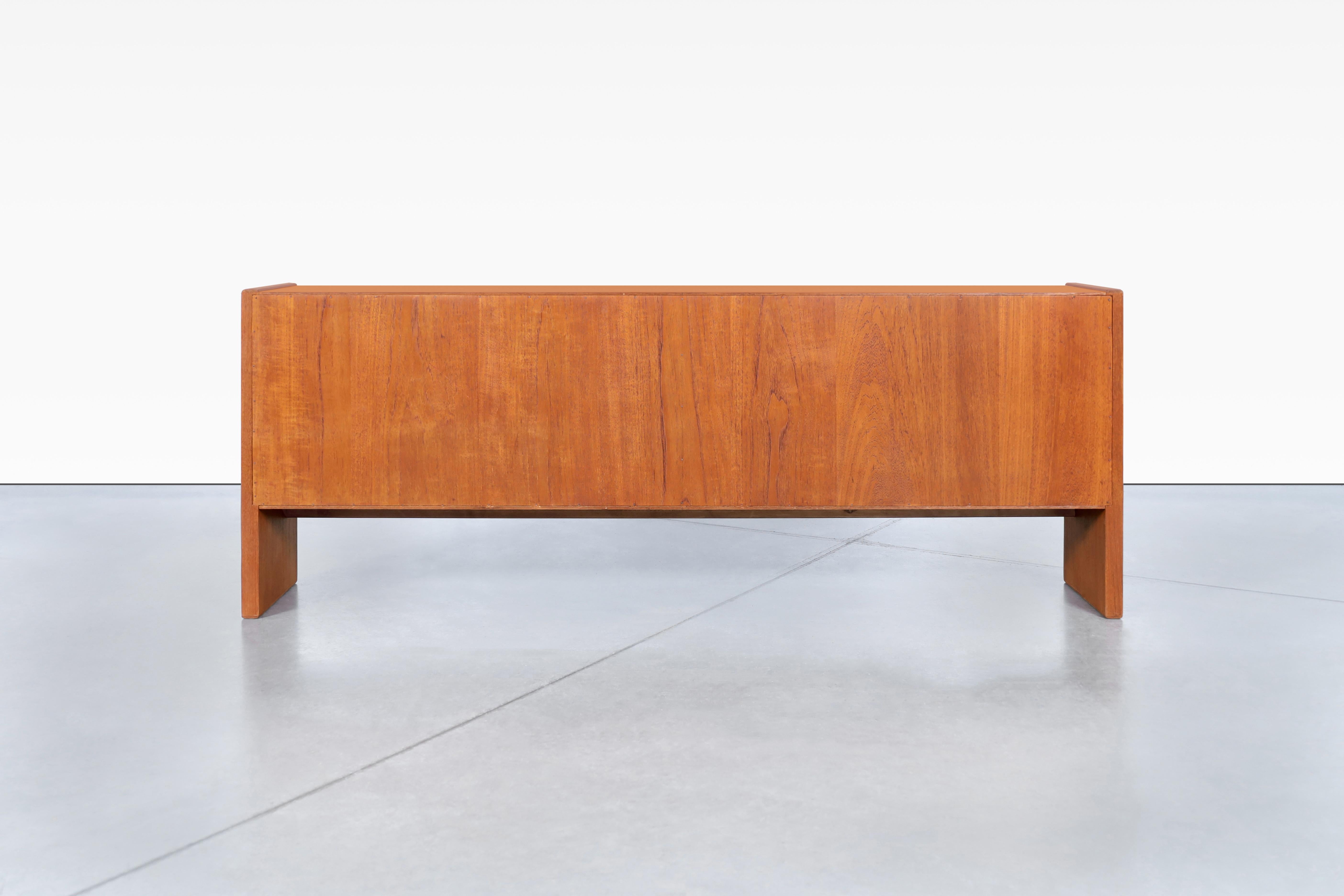 Mid-Century Modern Danish Modern Low-Profile Credenza or Bookcase with Glass Doors by Skovby