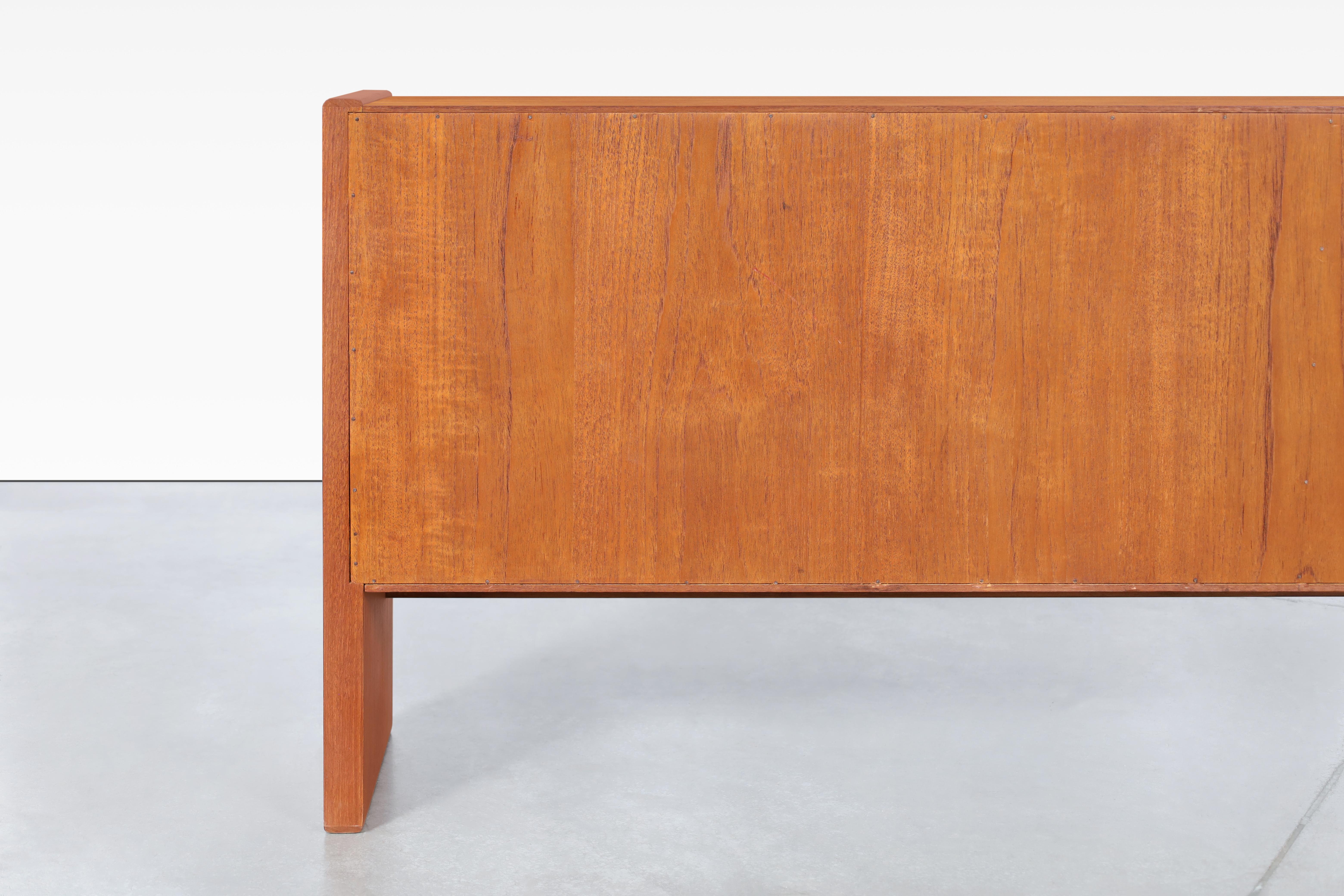 Danish Modern Low-Profile Credenza or Bookcase with Glass Doors by Skovby In Excellent Condition In North Hollywood, CA