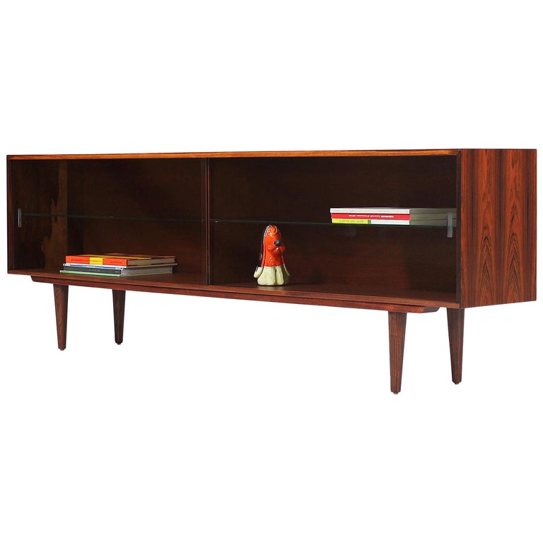 Danish Modern Low-Profile Rosewood Bookcase
