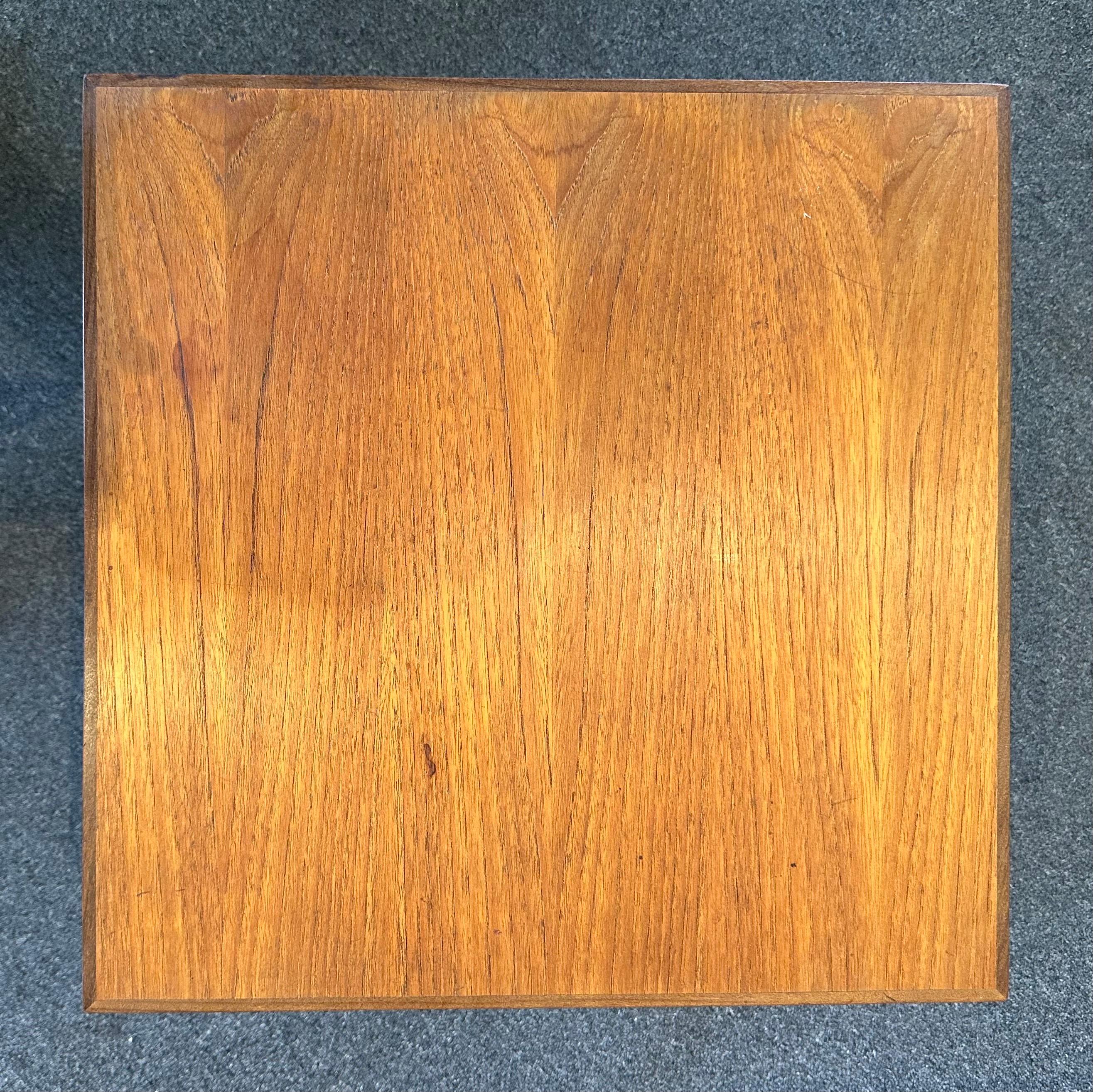 Teak Danish Modern Low Profile Side Table by Hans Olsen for Finn Lindebo Hansen For Sale