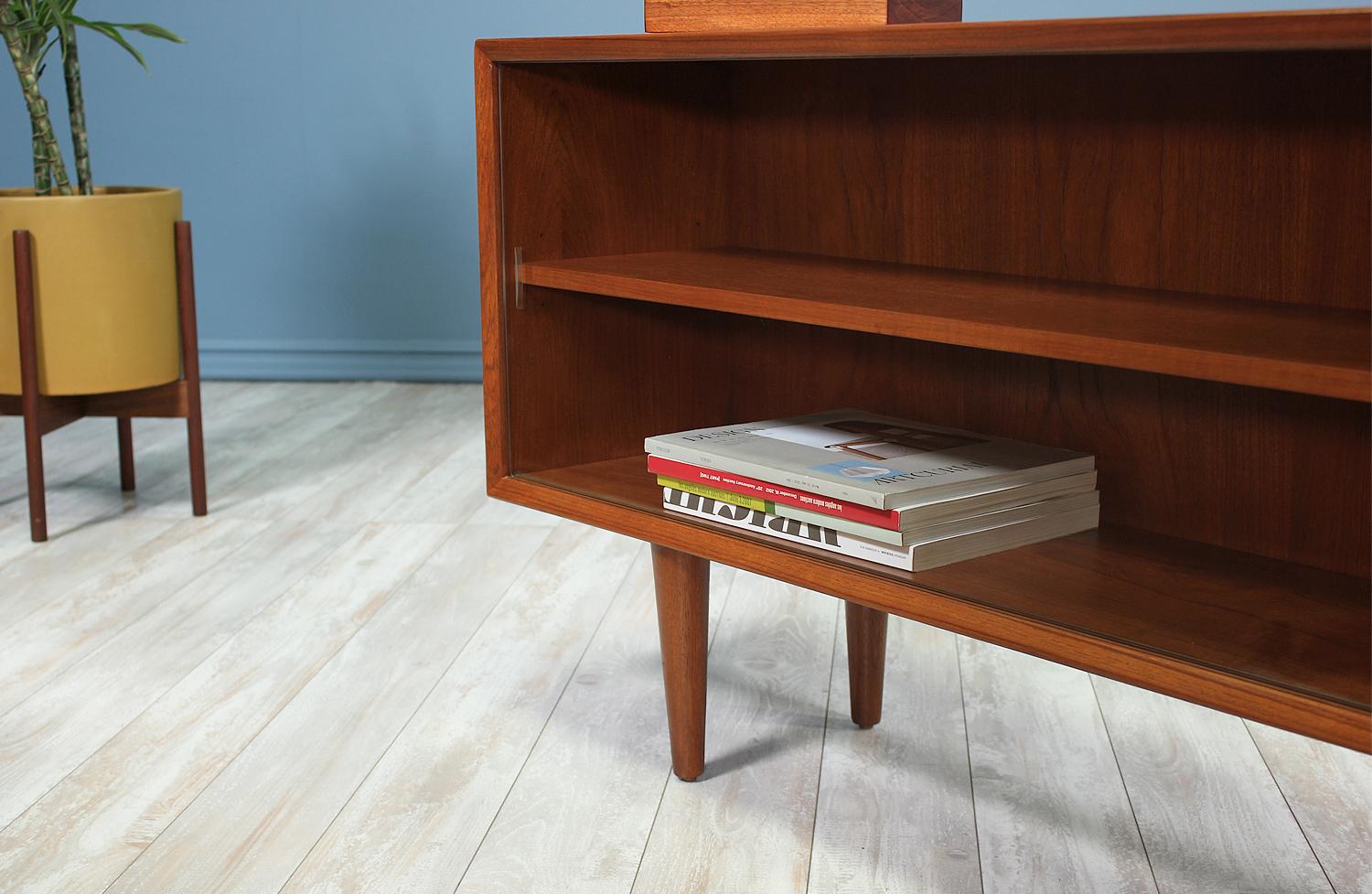 low teak bookcase