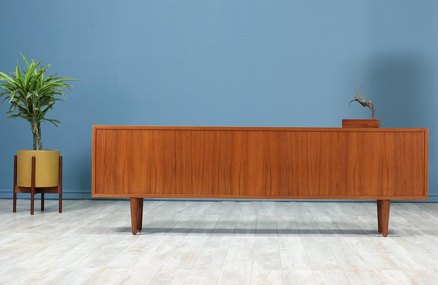 Mid-20th Century Danish Modern Low-Profile Teak Bookcase with Glass Door