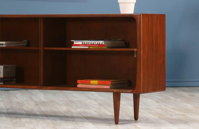 Danish Modern Low Profile Walnut Bookcase at 1stDibs low walnut
