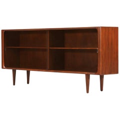 Danish Modern Low Profile Walnut Bookcase