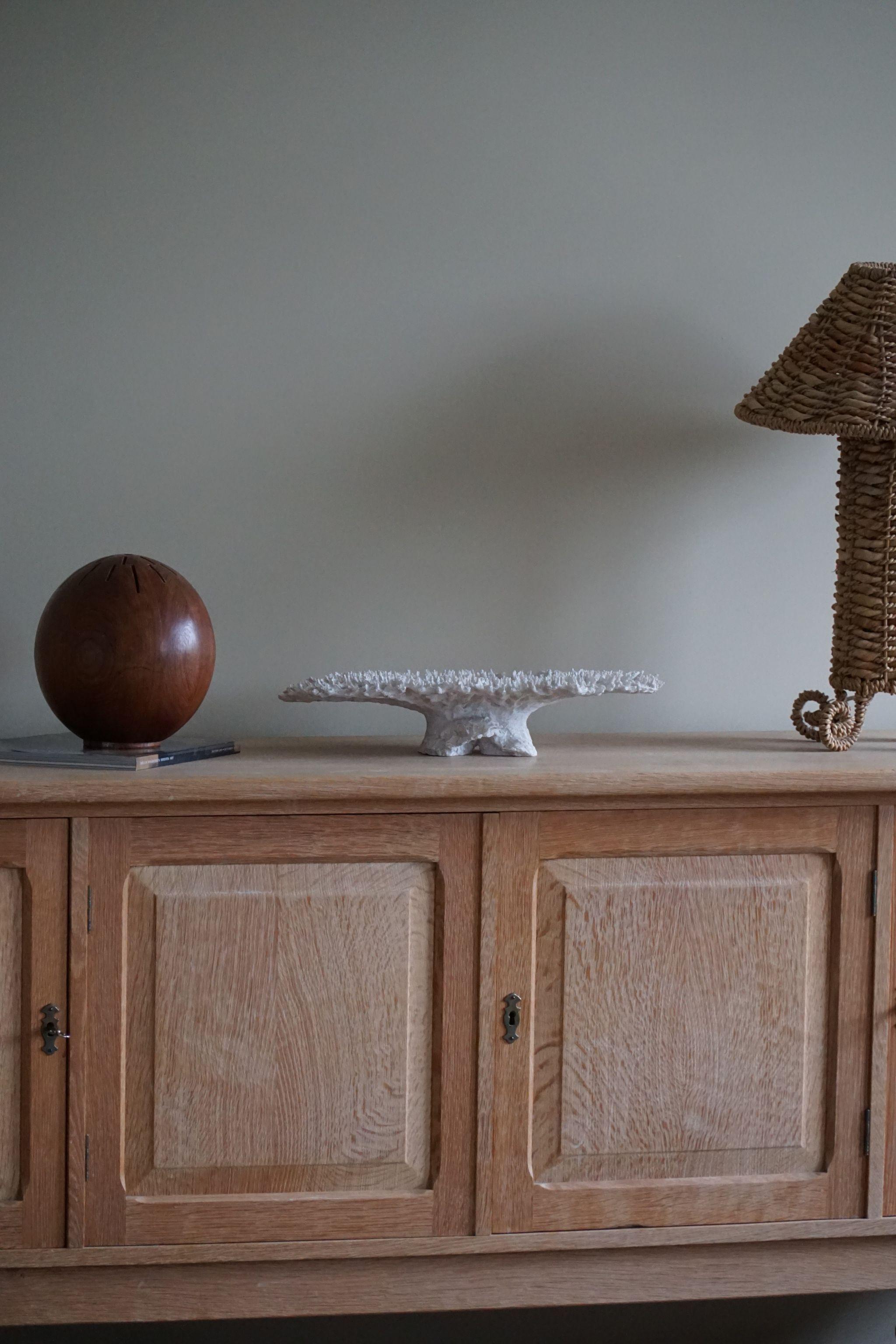 20th Century Danish Modern Low Rectangular Brutalist Classic Sideboard in Oak, Made in 1960s