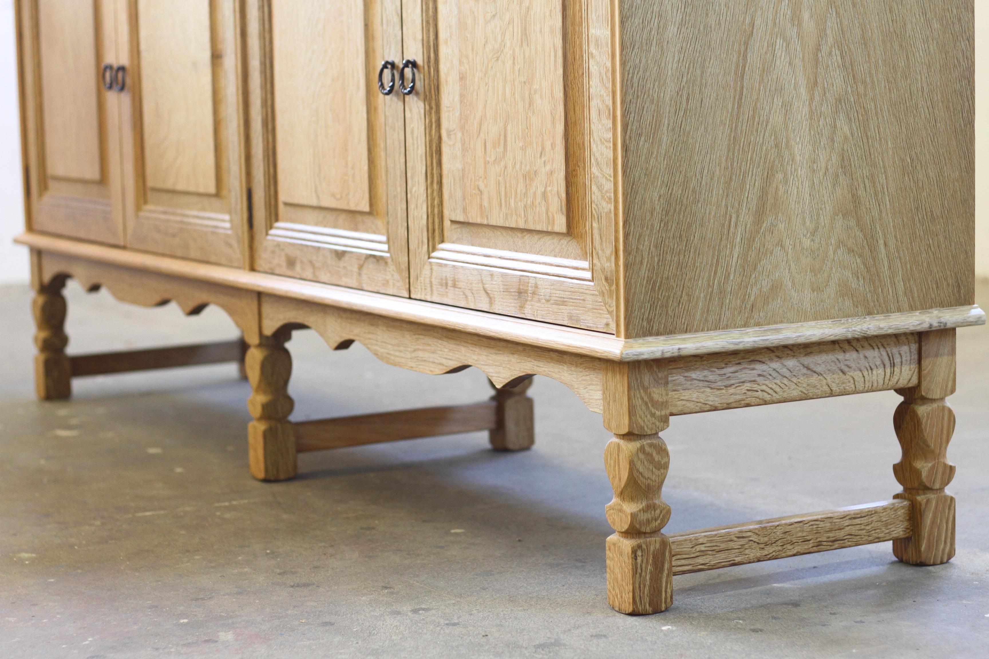 Danish Modern Low sideboard in Light Oak, 1987 Style of Henning Kjærnulf For Sale 1