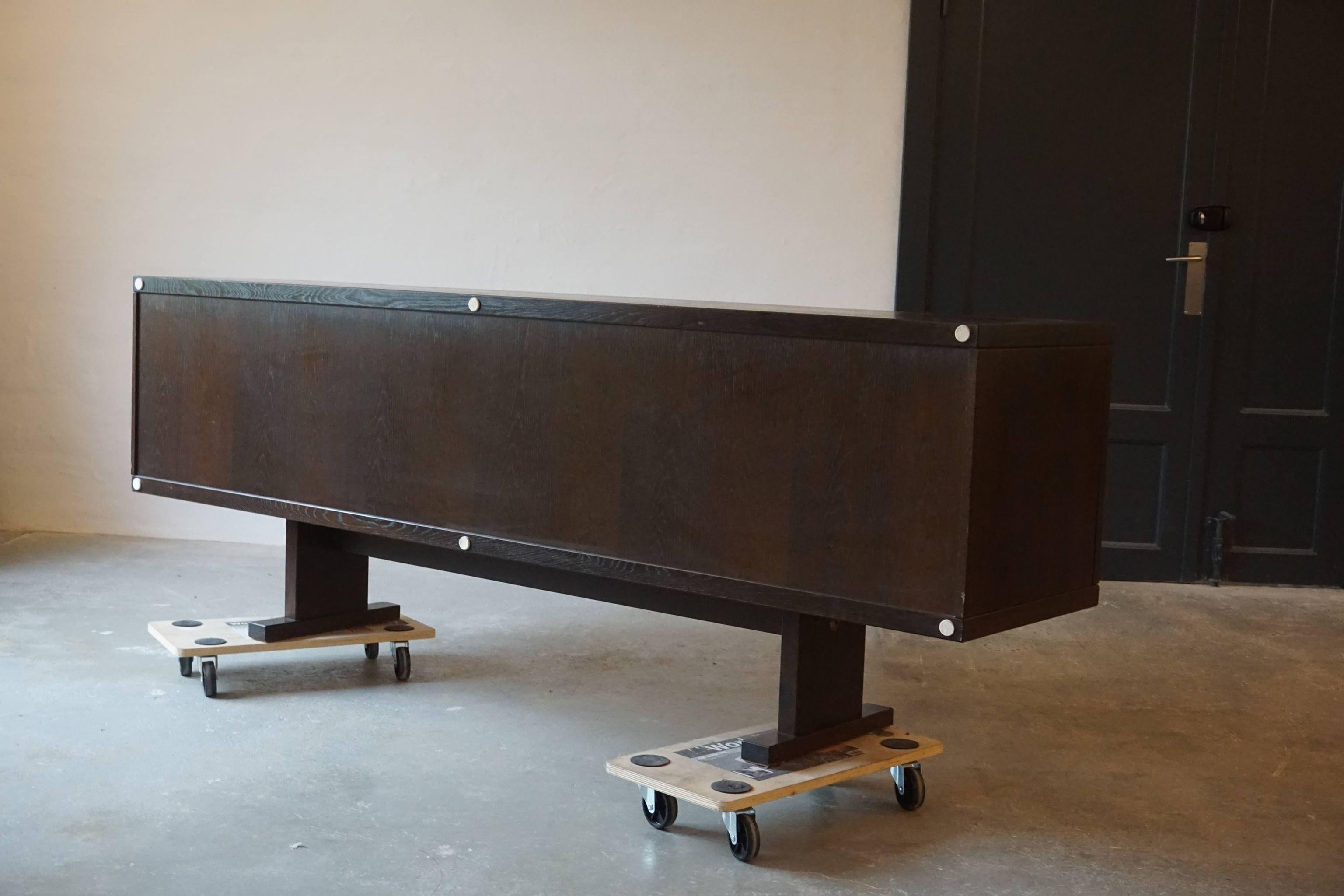 Danish Modern Low Sideboard in Oak and with Ceramic Front, Made by Skovby, 1970s 3