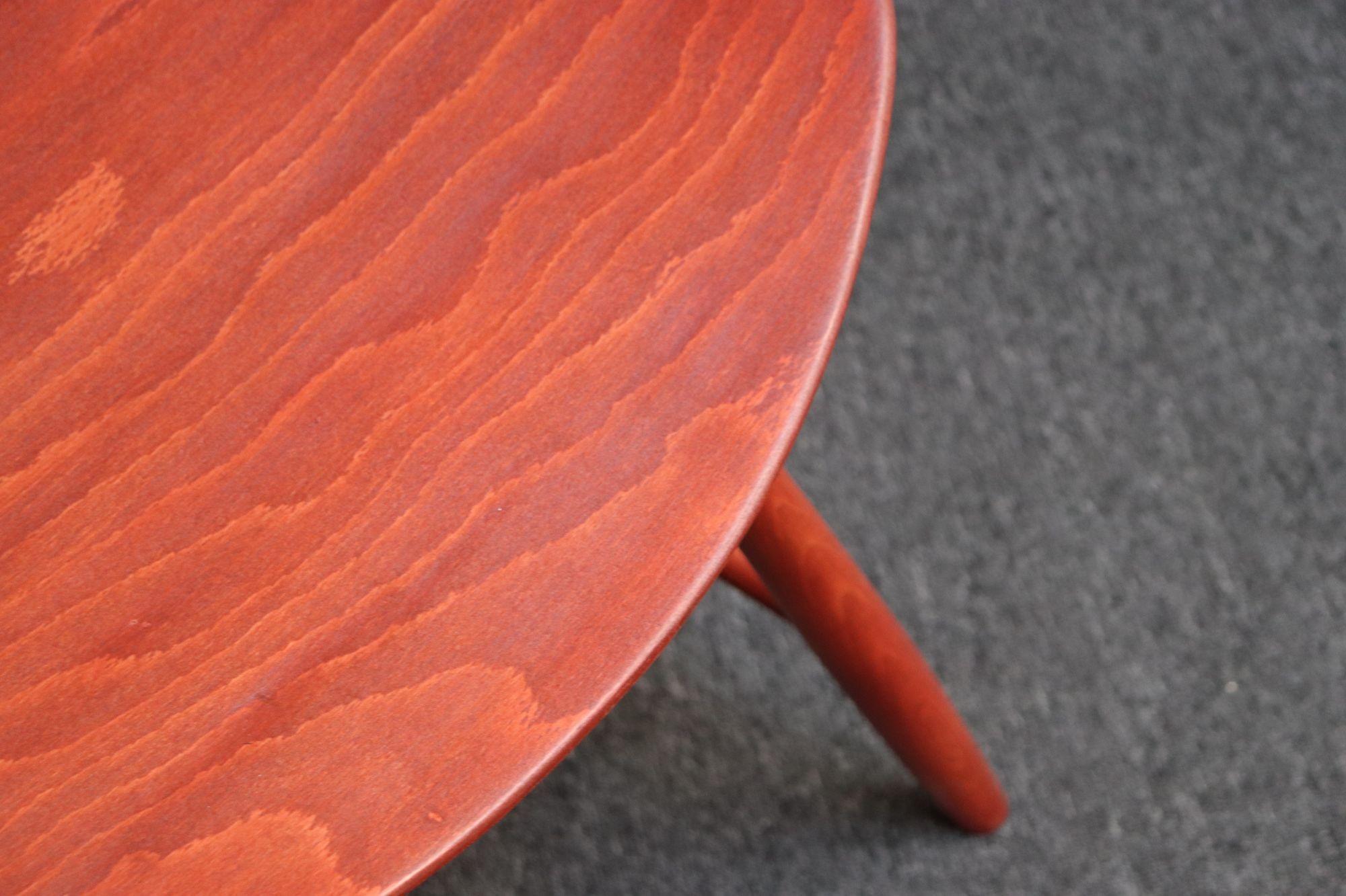 Danish Modern Low Stool in Red Stained Oak by Ejvind Johansson for FDB Mobler For Sale 7