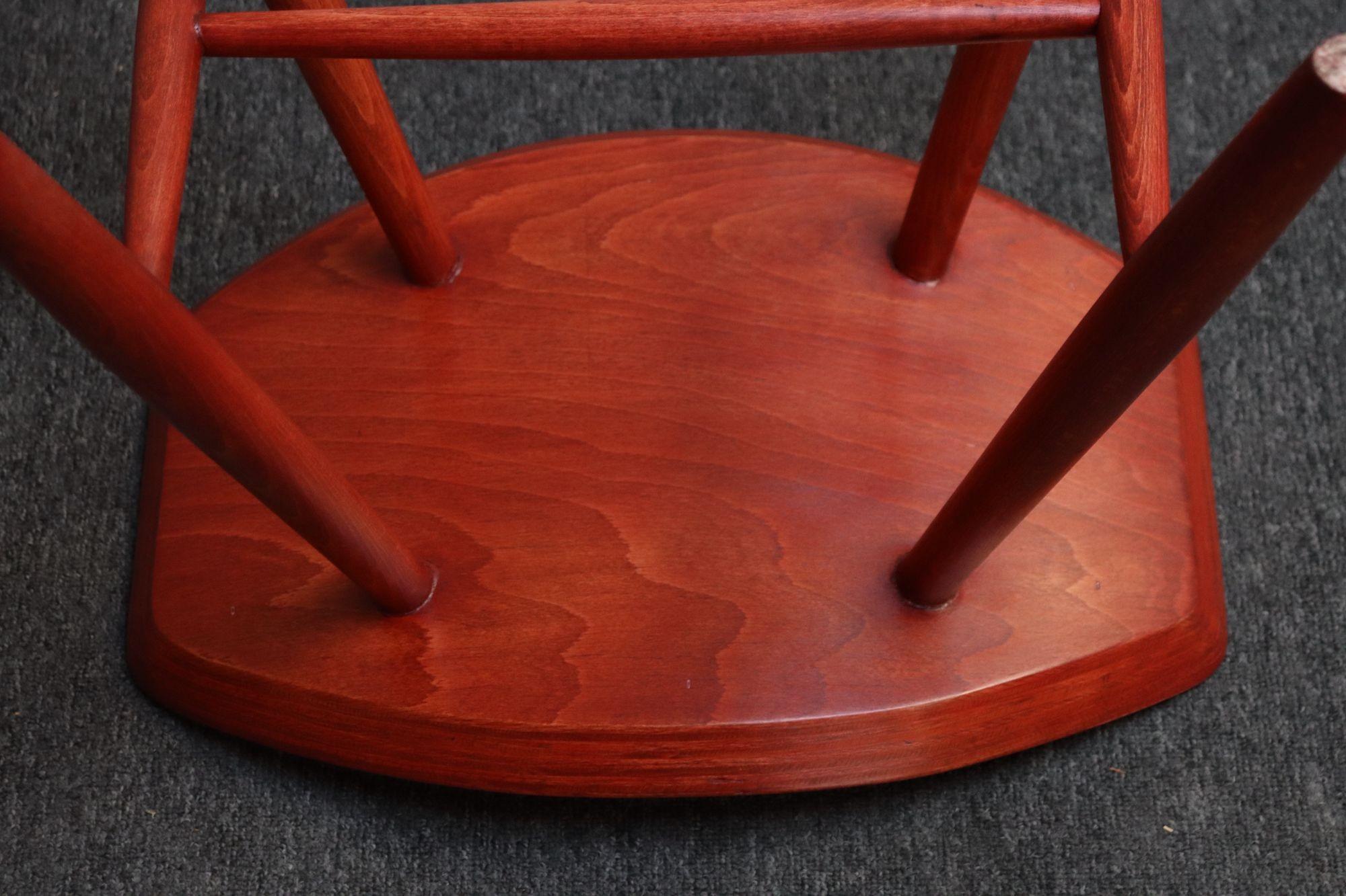 Danish Modern Low Stool in Red Stained Oak by Ejvind Johansson for FDB Mobler For Sale 11