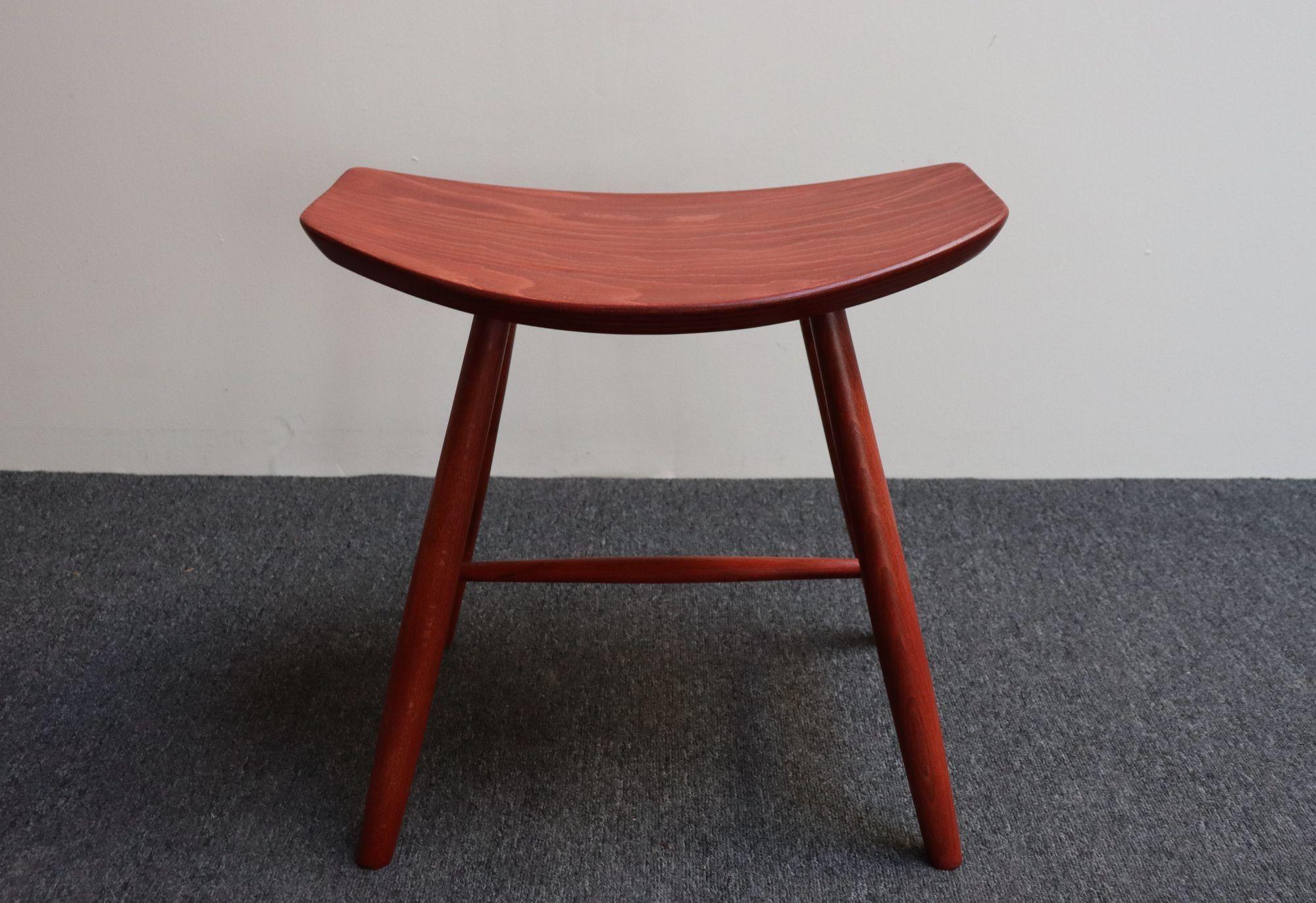 Danish Modern Low Stool in Red Stained Oak by Ejvind Johansson for FDB Mobler For Sale 2