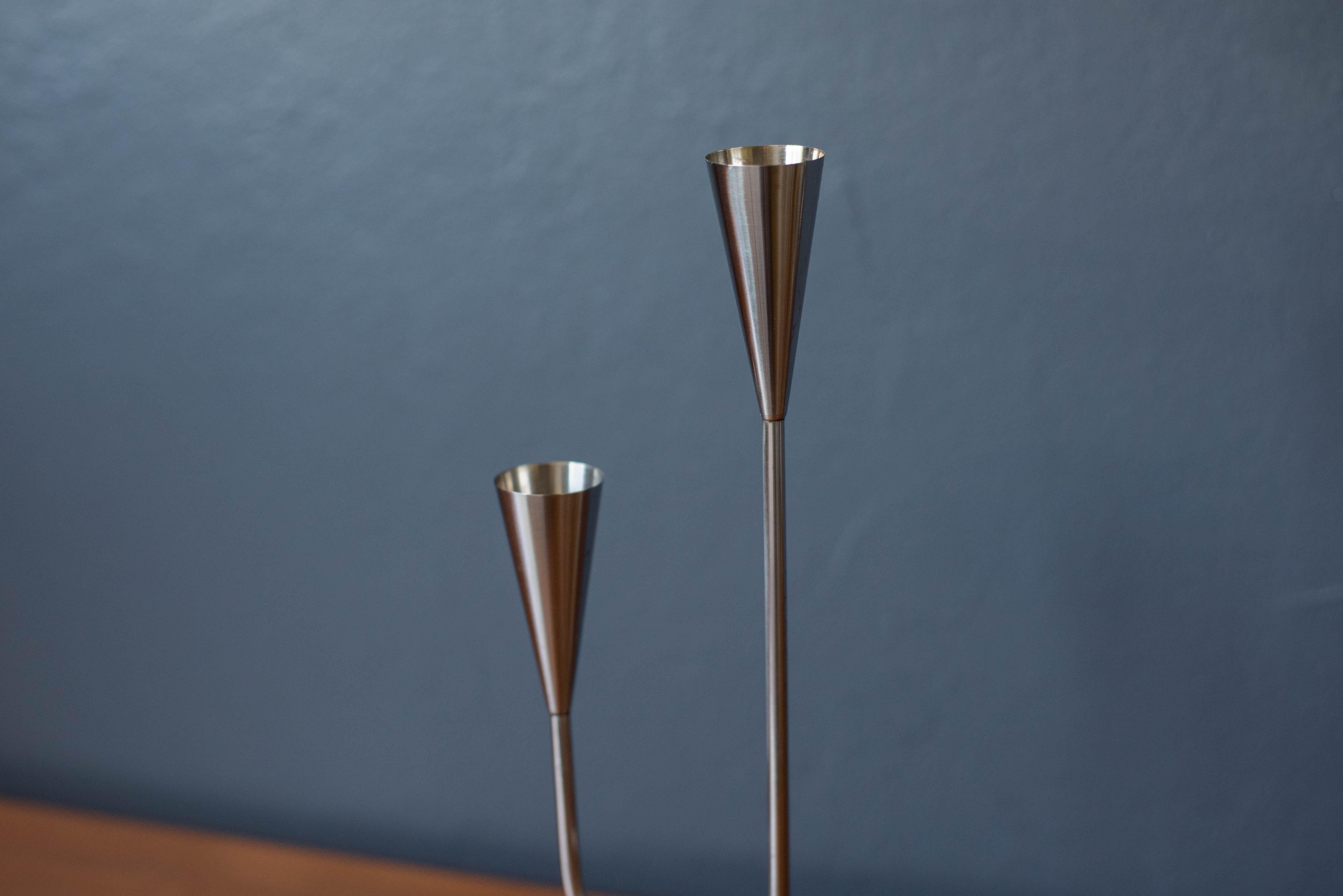 danish stainless steel candle holders