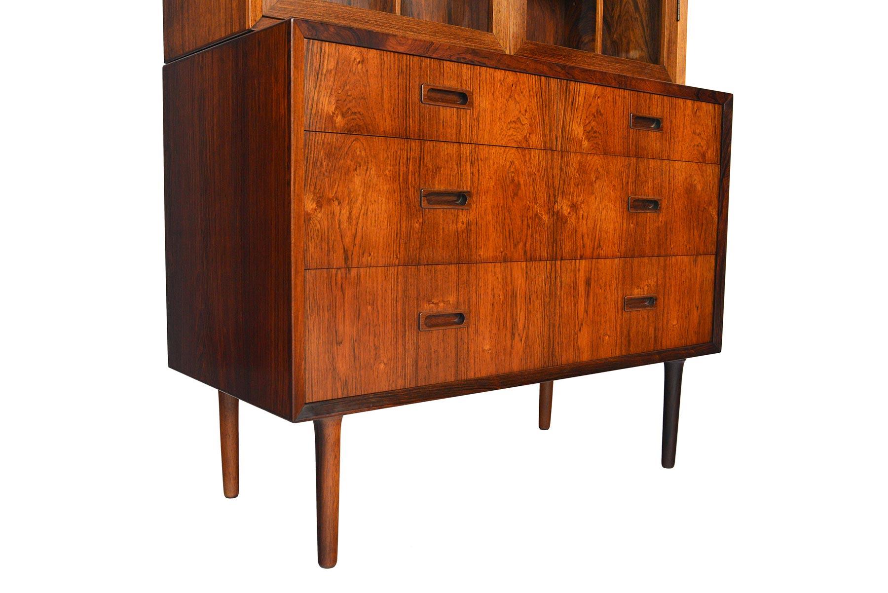 Danish Modern Lyby Rosewood Gentleman's Chest with Hutch #2 In Good Condition In Berkeley, CA