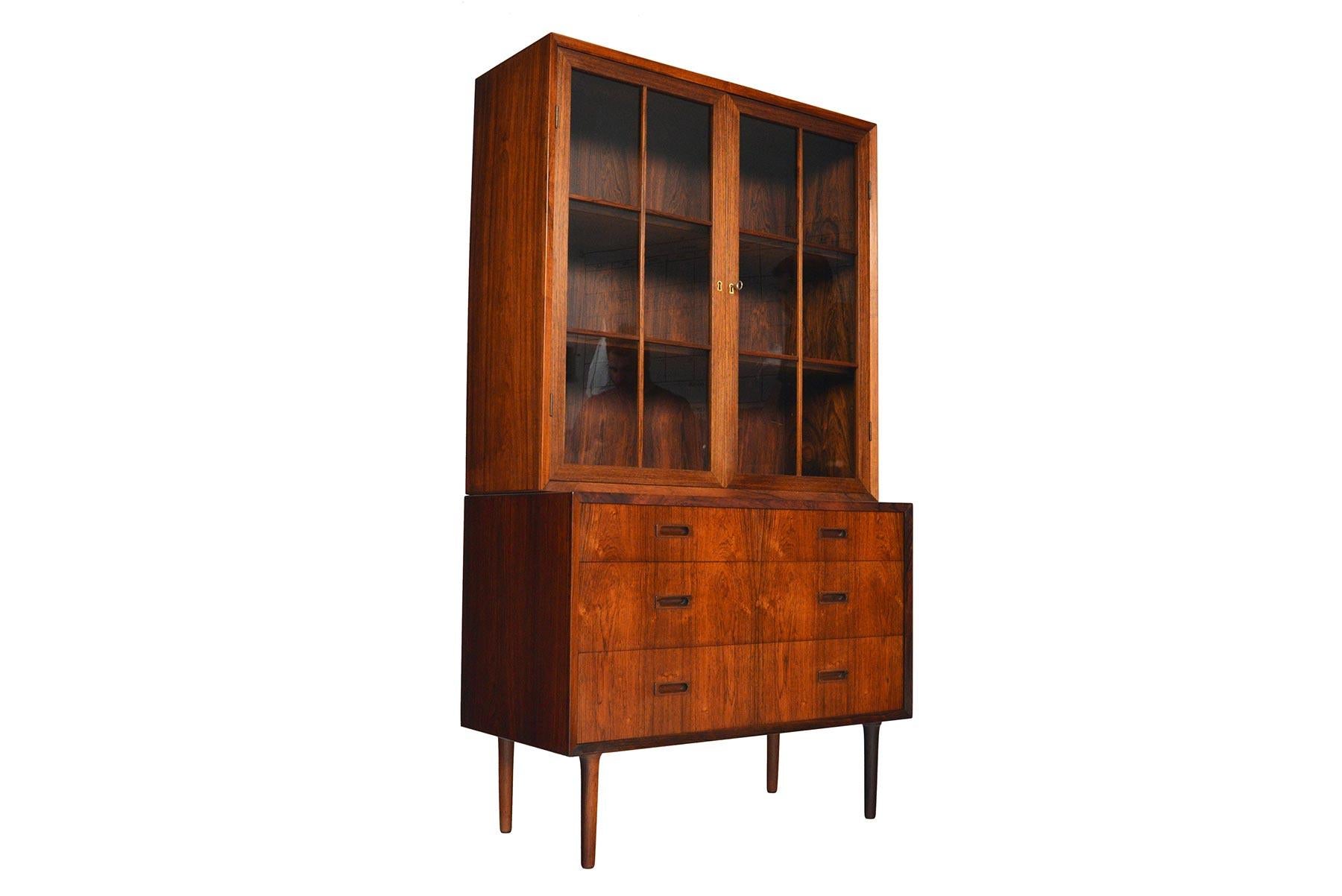 20th Century Danish Modern Lyby Rosewood Gentleman's Chest with Hutch #2