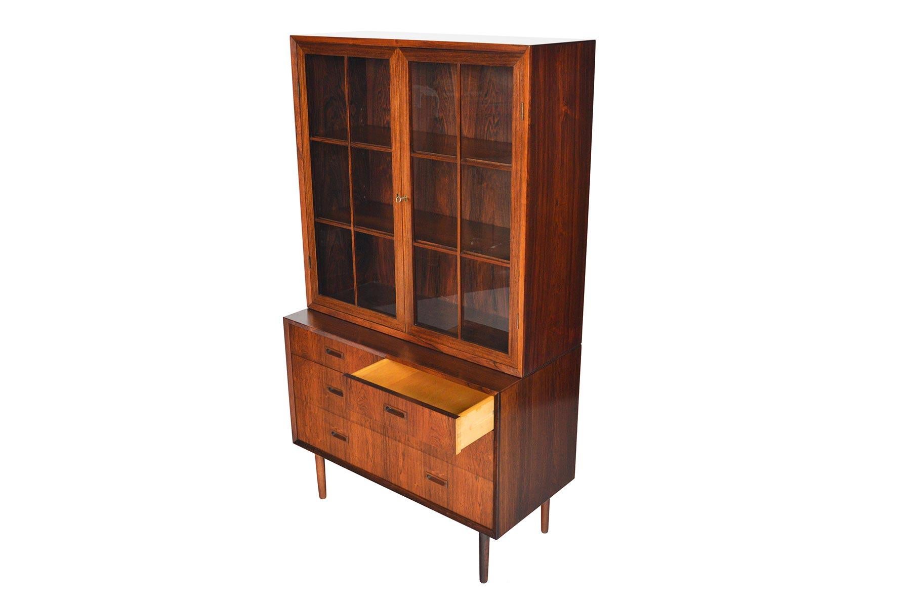 Danish Modern Lyby Rosewood Gentleman's Chest with Hutch #2 1