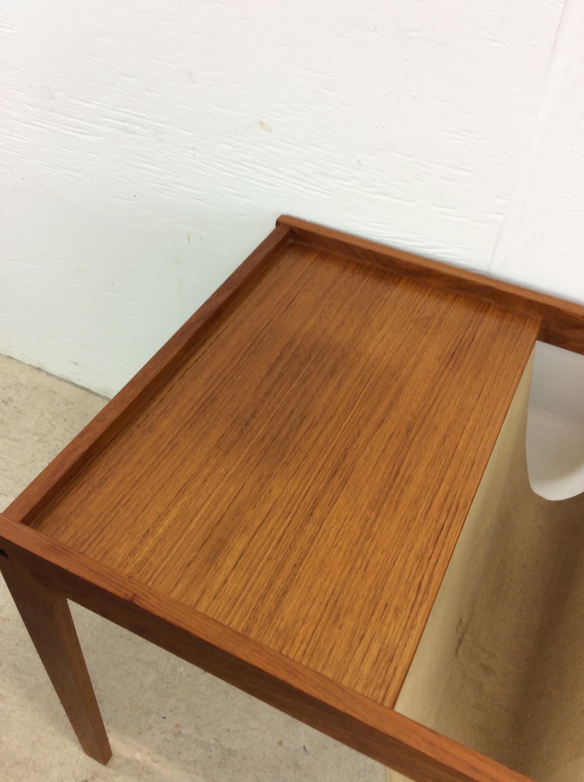 Danish Modern Magazine Table with Canvas Sling 6
