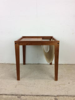 Danish Modern Magazine Table with Canvas Sling
