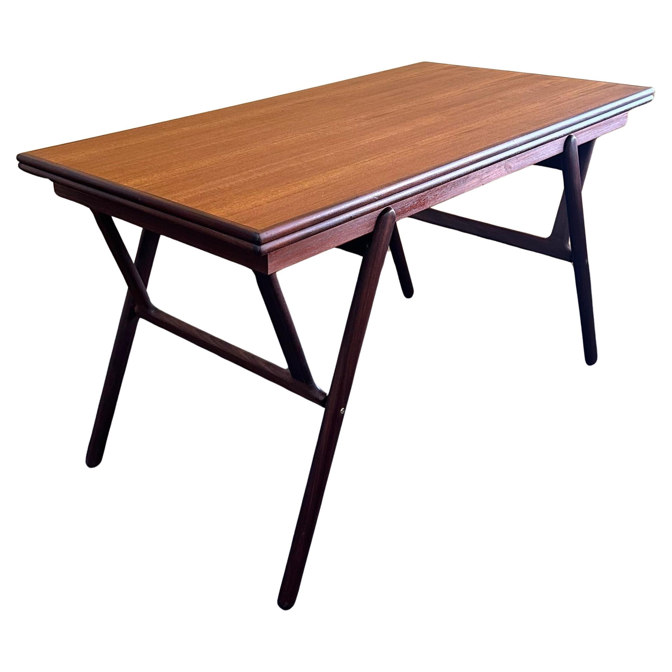 Danish Modern "Magic" Adjustable Teak Desk / Dining Table / Coffee Table For Sale