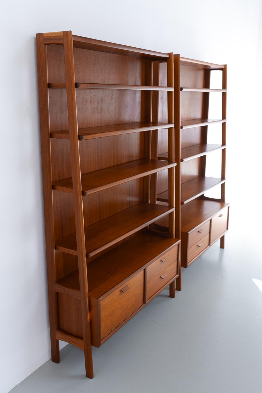 Danish Modern Mahogany Bookcases, 1960s. Set of 2. For Sale 9